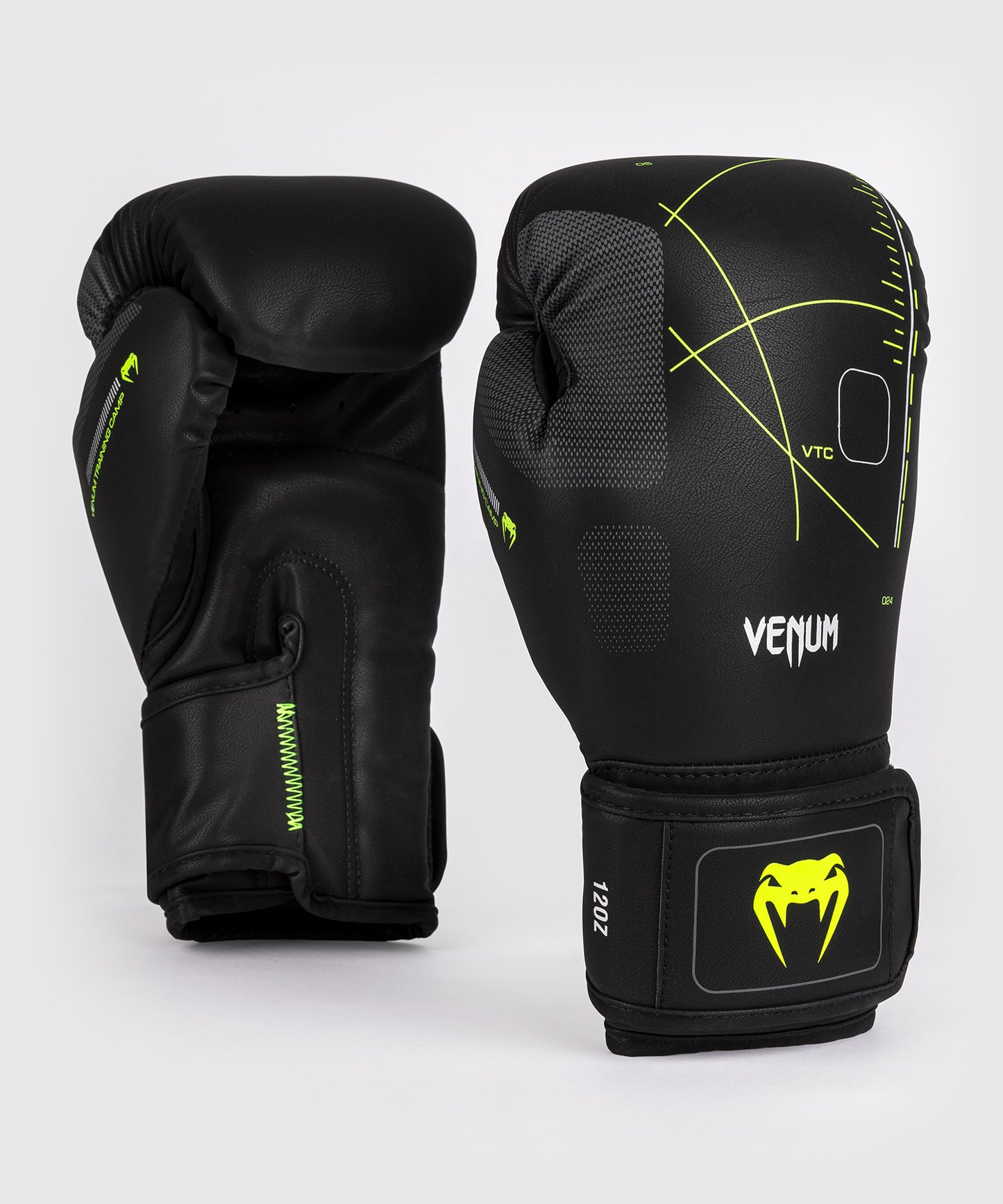 Venum Training Camp 4.0 Boxing Gloves - Black/Neon Green