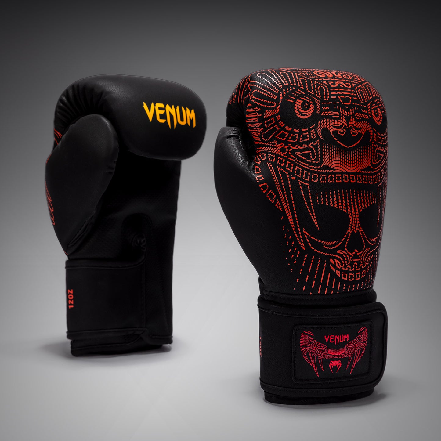 Venum Quetzal Fury Boxing Gloves - Black/Fury Red/ Tangerine