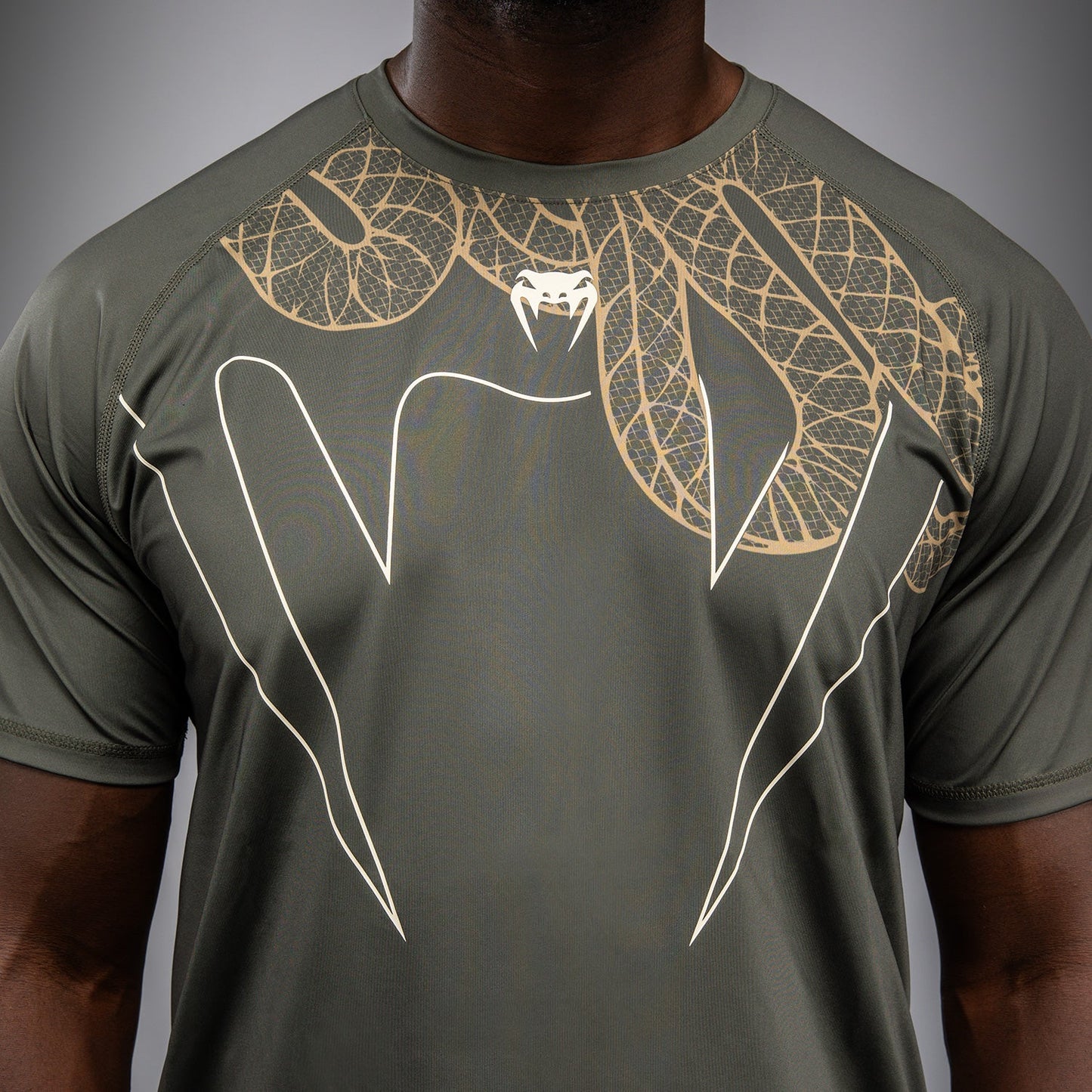 Venum Serpenti Dry Tech T-Shirt - Khaki/Bronze/Ivory