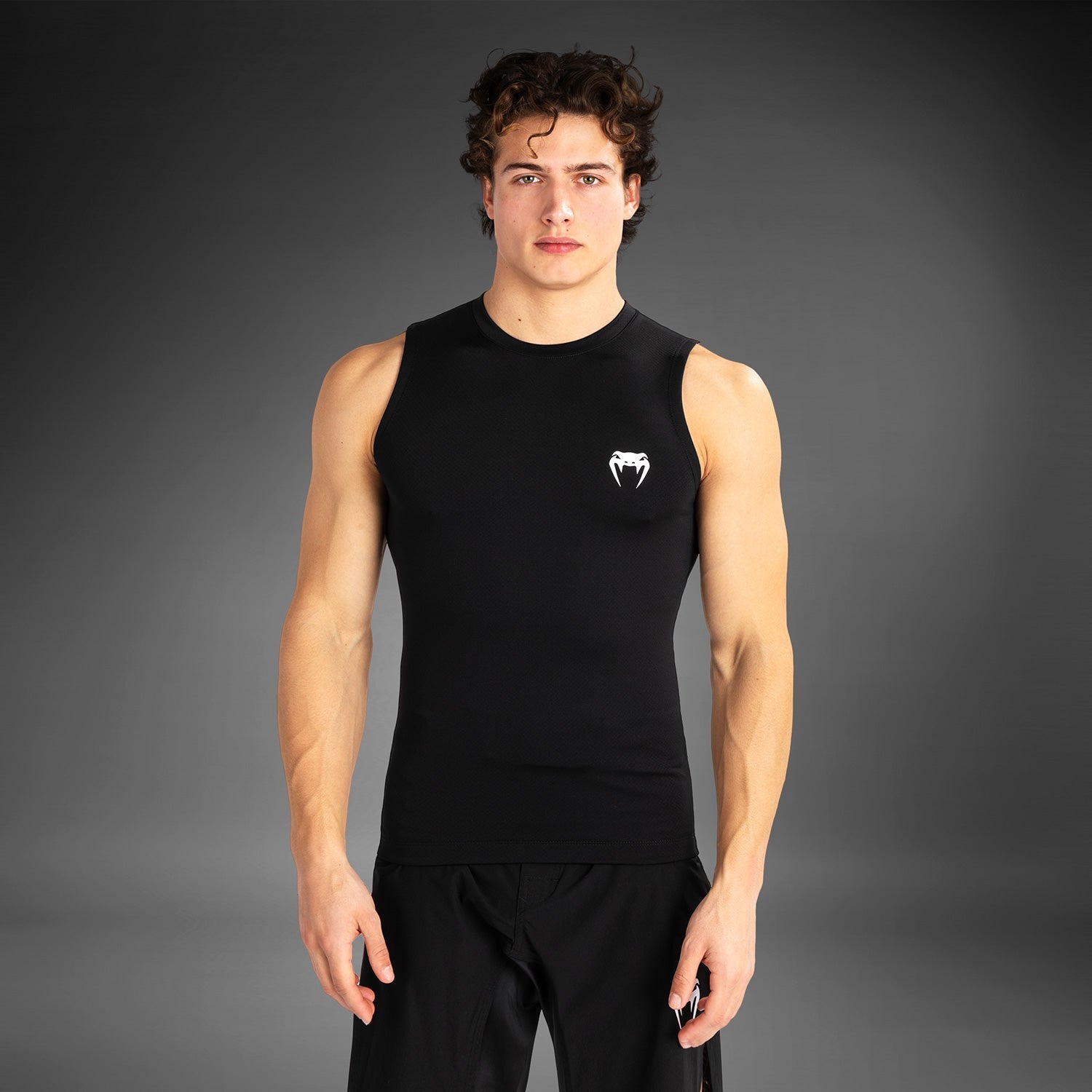 Venum Contender Men's Sleeveless Rashguard - Black/White - Venum