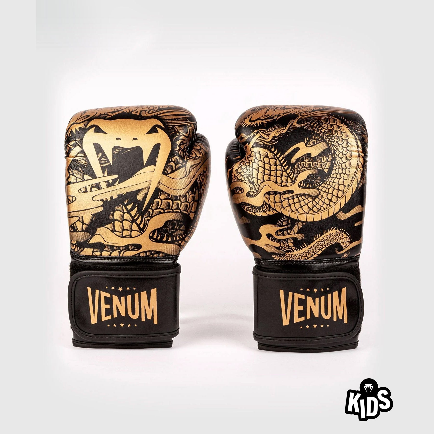 Venum Dragon's Flight Boxing Gloves - For Kids - Black/Bronze - Venum