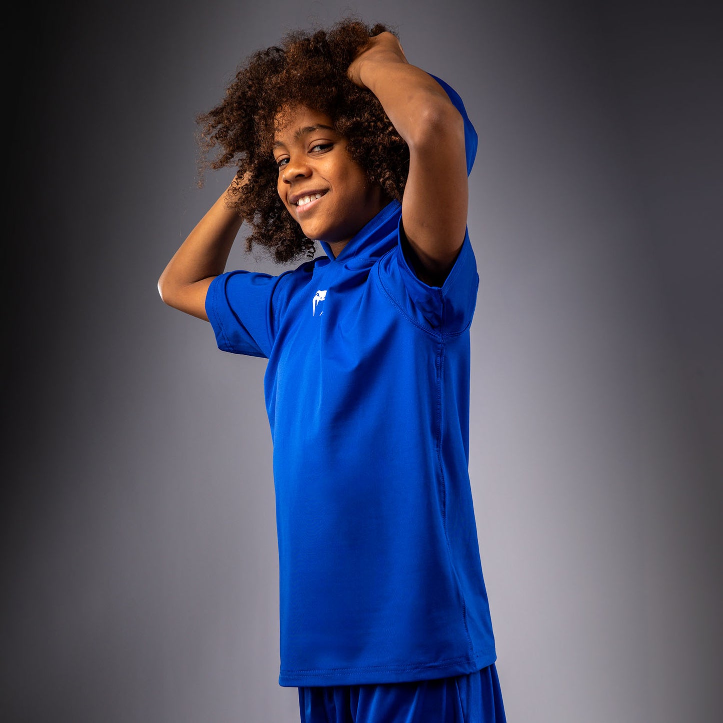 Venum Elite Kids Short Sleeve Dry-Tech Hoodie - Royal Blue
