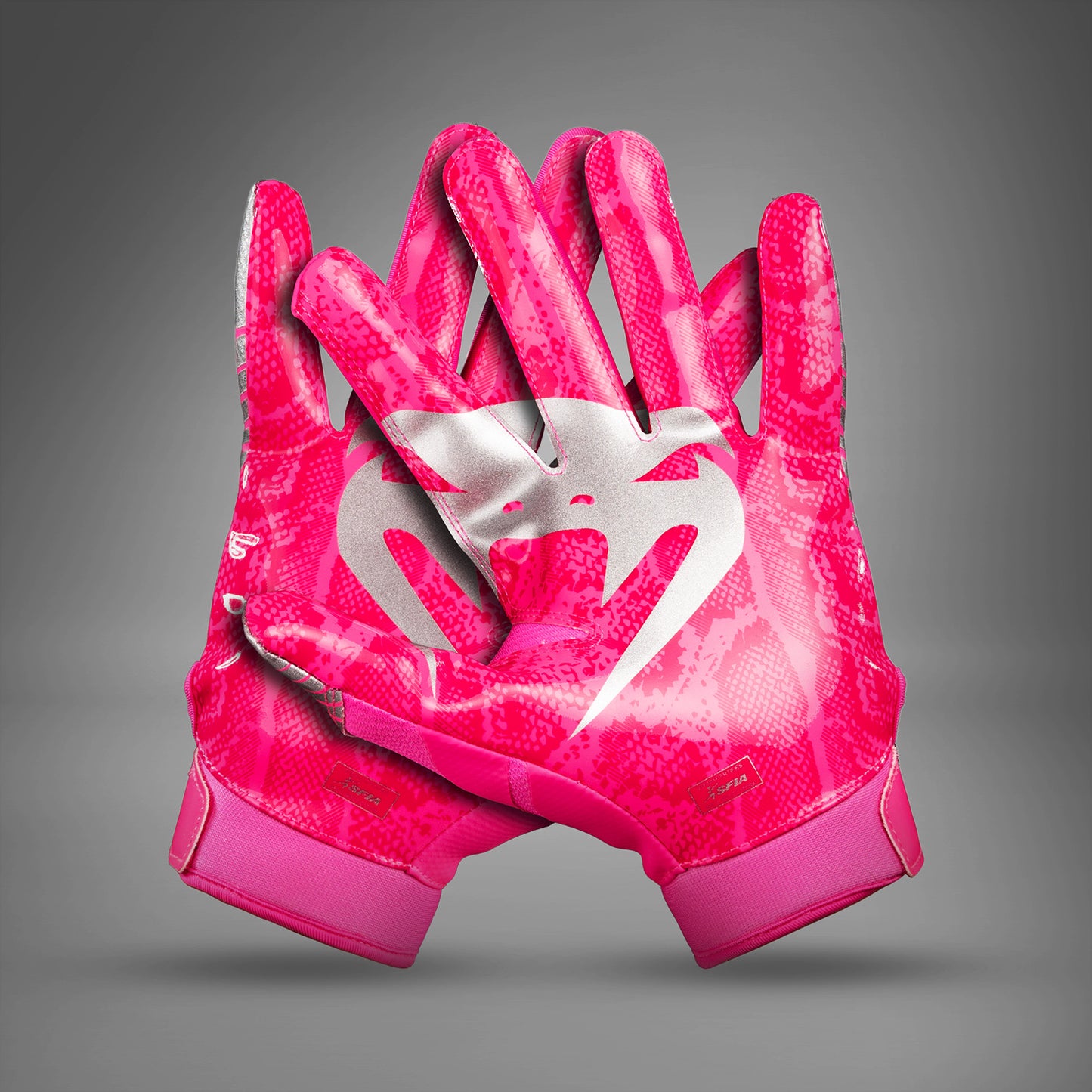 Venum Elite Football Gloves - Neon Pink/Silver