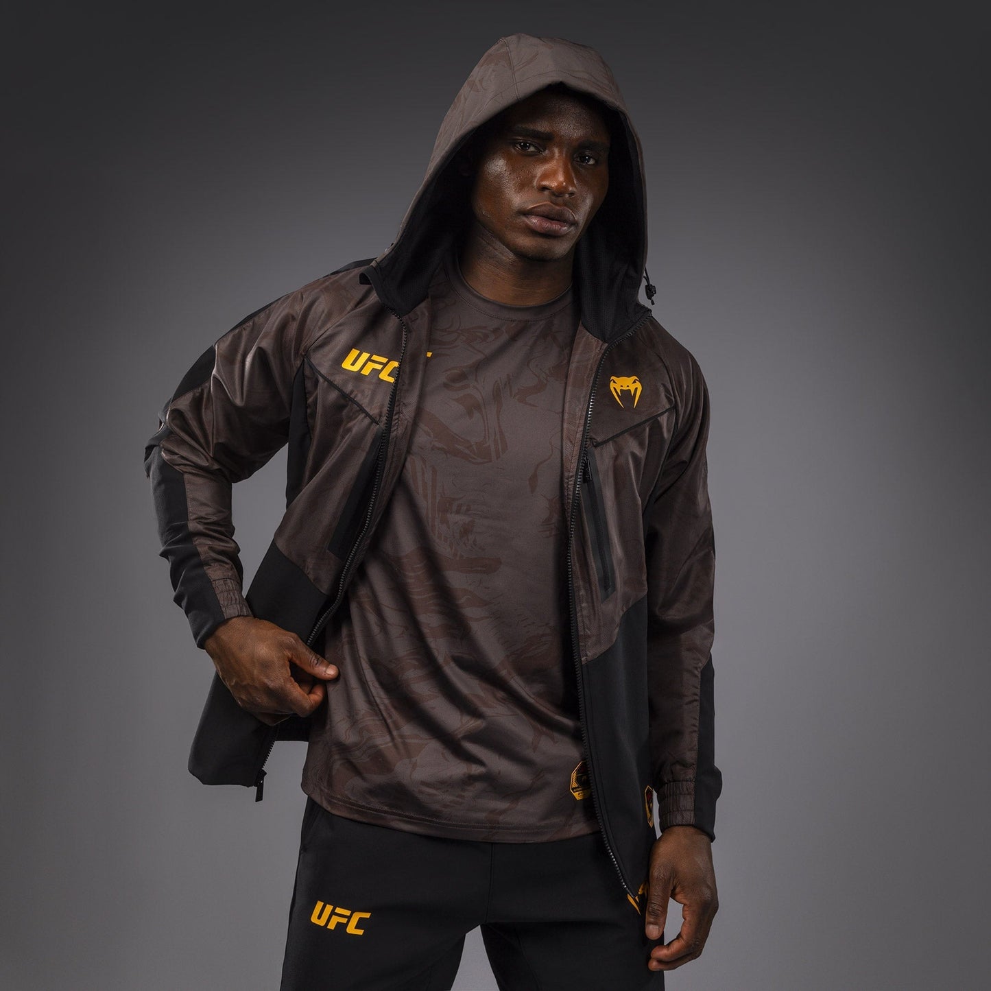 UFC Fusion by Venum Fight Week Men’s Zip Hoodie - Earthen Brown
