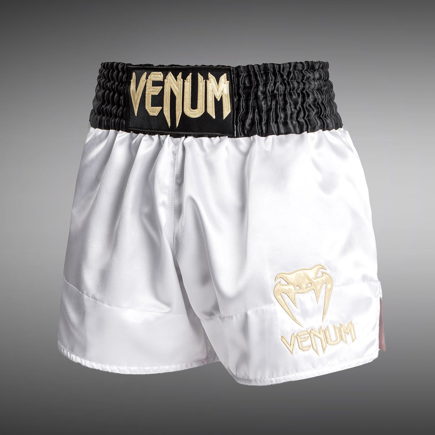 Venum Classic Muay Thai Short - White/Gold/Black