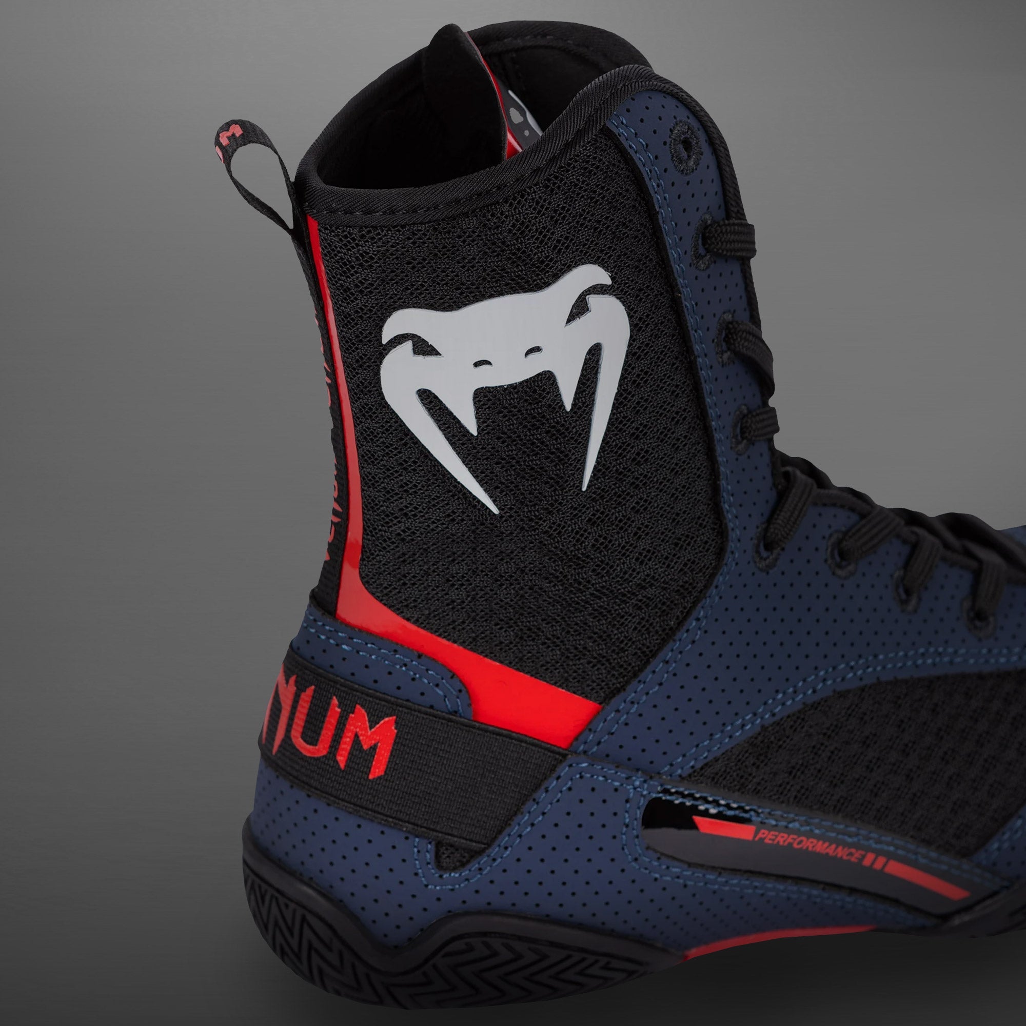 Venum Elite Boxing Shoes - Navy/Black/Red - Venum