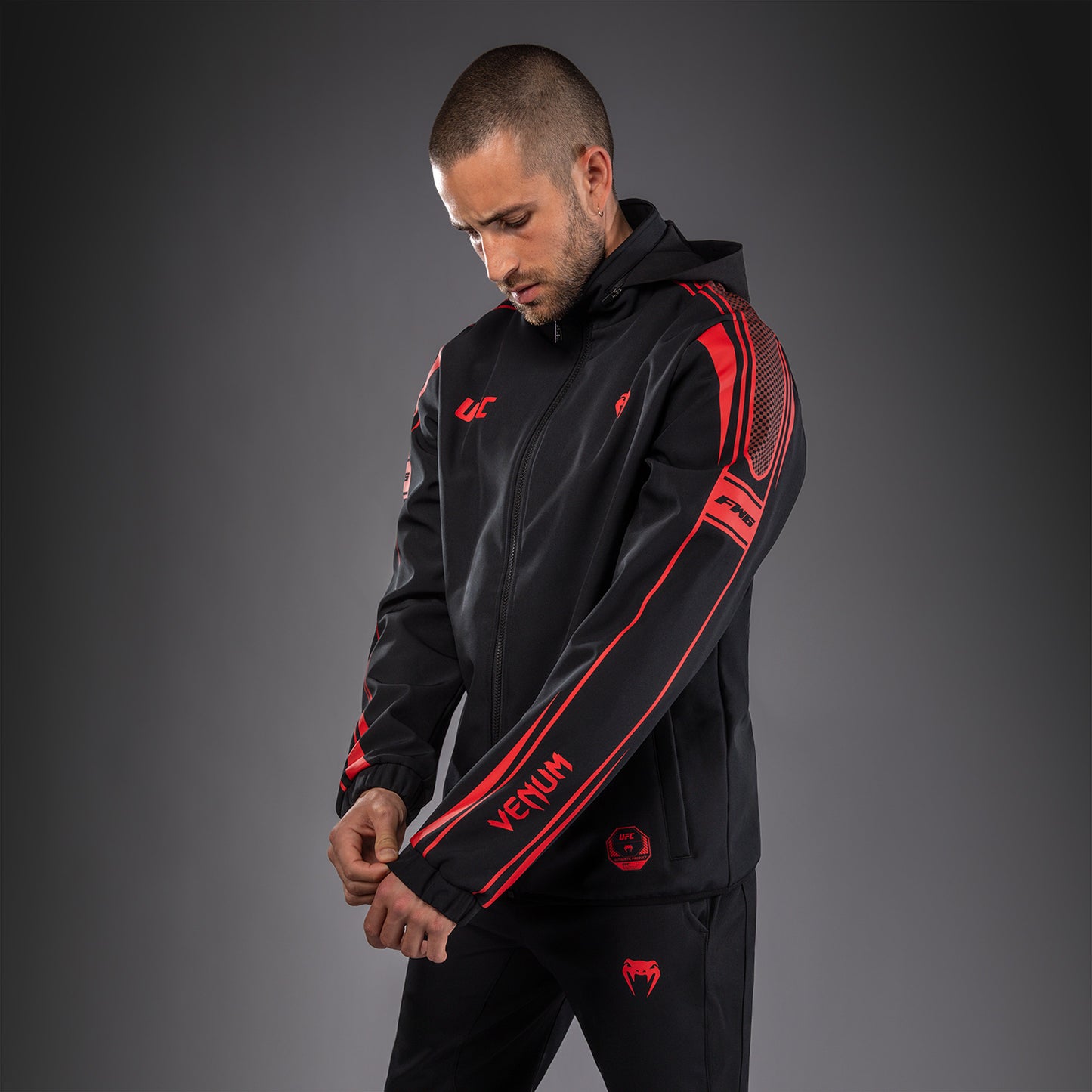 Venum UFC Unity by Venum Authentic Fight Week Men's Zip Hoodie - Black  product-type_Jackets Venum
