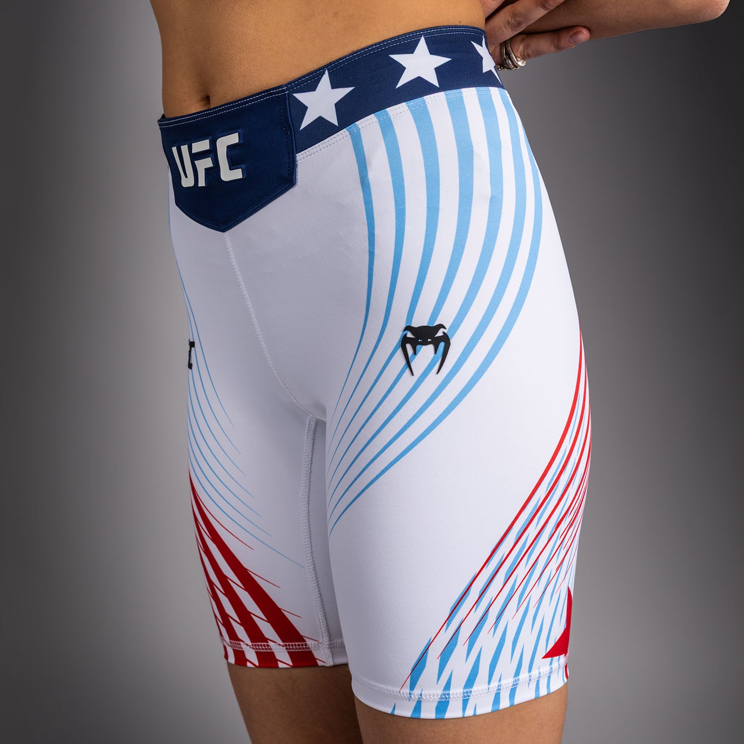 Women's UFC Freedom 250 by Venum White Personalized Authentic Long Fit Vale Tudo Short  product-type_Compression shorts Venum