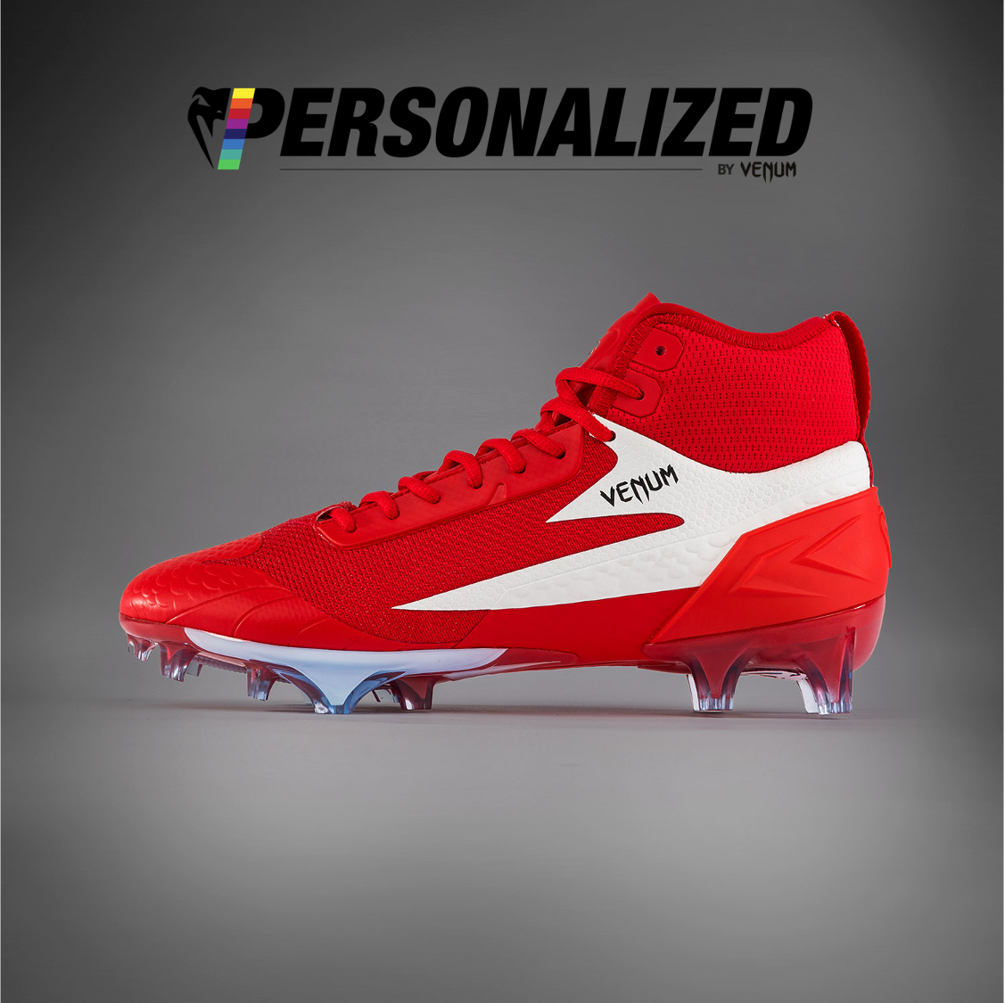 Venum Personalized Elite Football Cleats - Red/White
