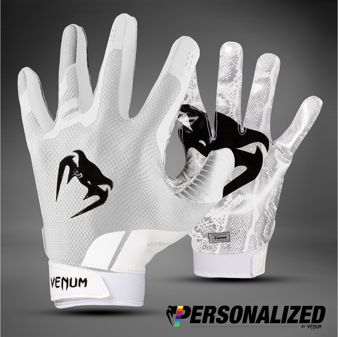 Venum Elite Personalized Football Gloves - White/Black