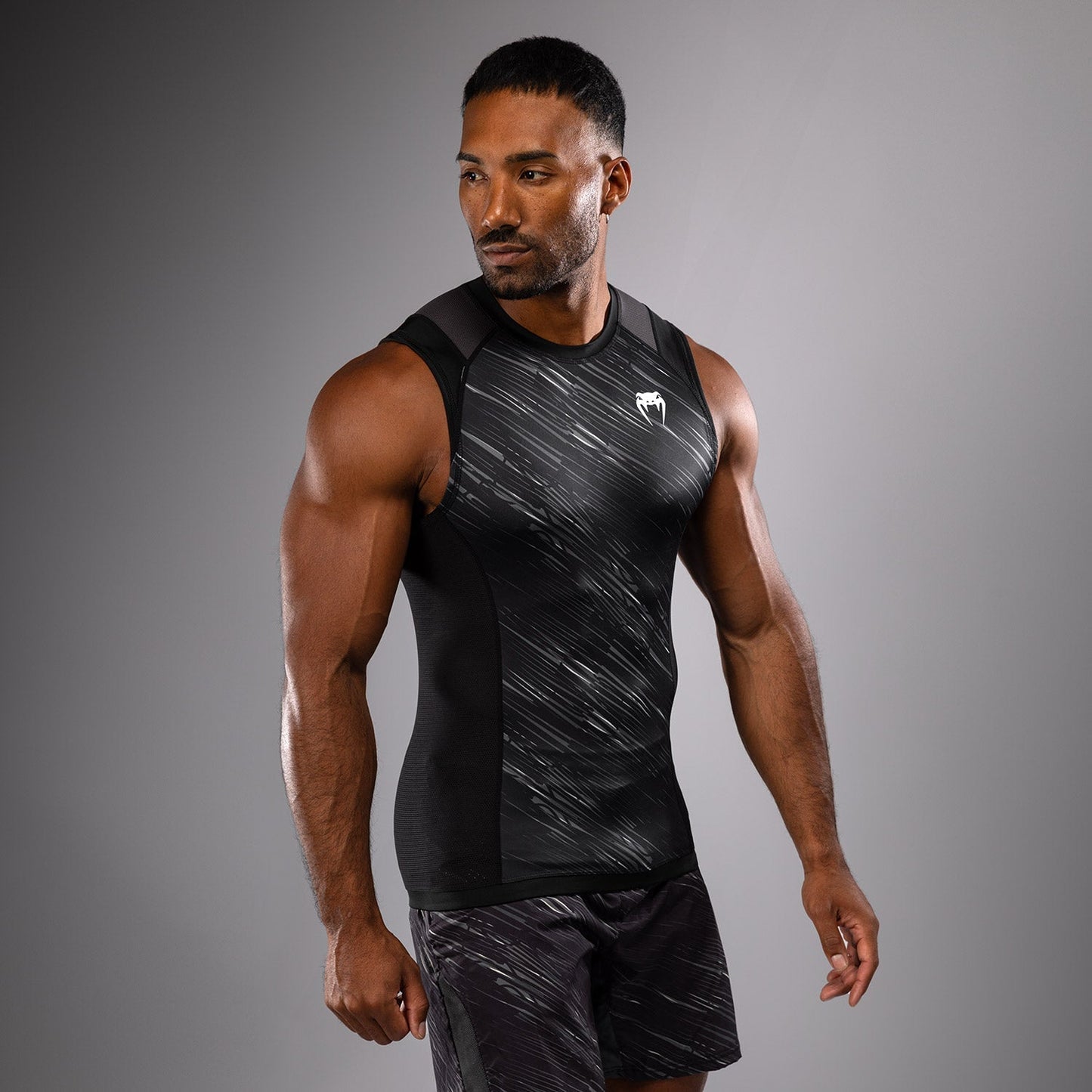 Venum Rapid Sleeveless Rashguard - Black/Storm Grey
