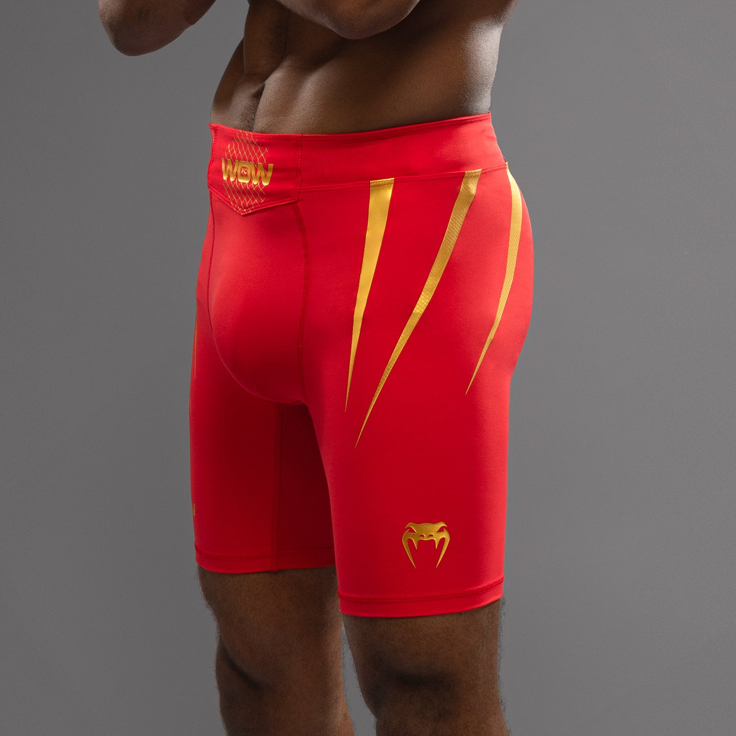 Venum x WOW FC Men’s Vale Tudo Shorts - Fury Red/ Gold
