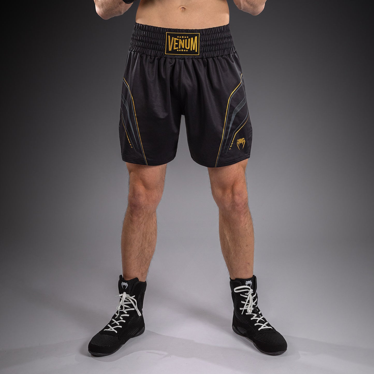 Venum Streamline Boxing Shorts - Black/Gold  product-type_Boxing shorts Venum