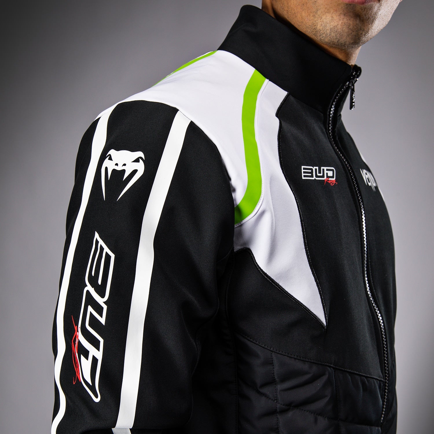 Venum x Bud Racing Men's Jacket - Black/White/Lime Green - Venum