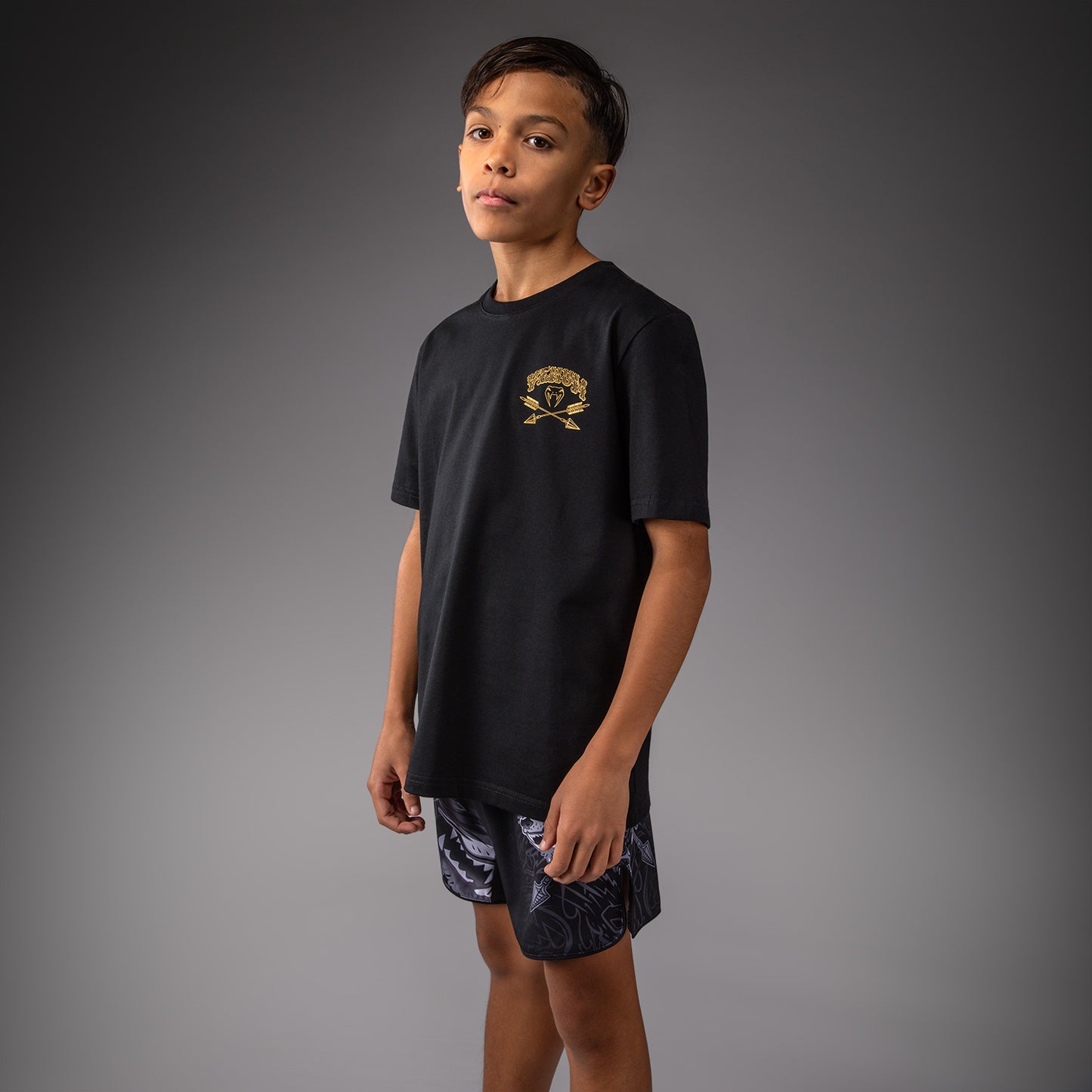 Venum Wolf Atak Kids T-Shirt - Black/Grey