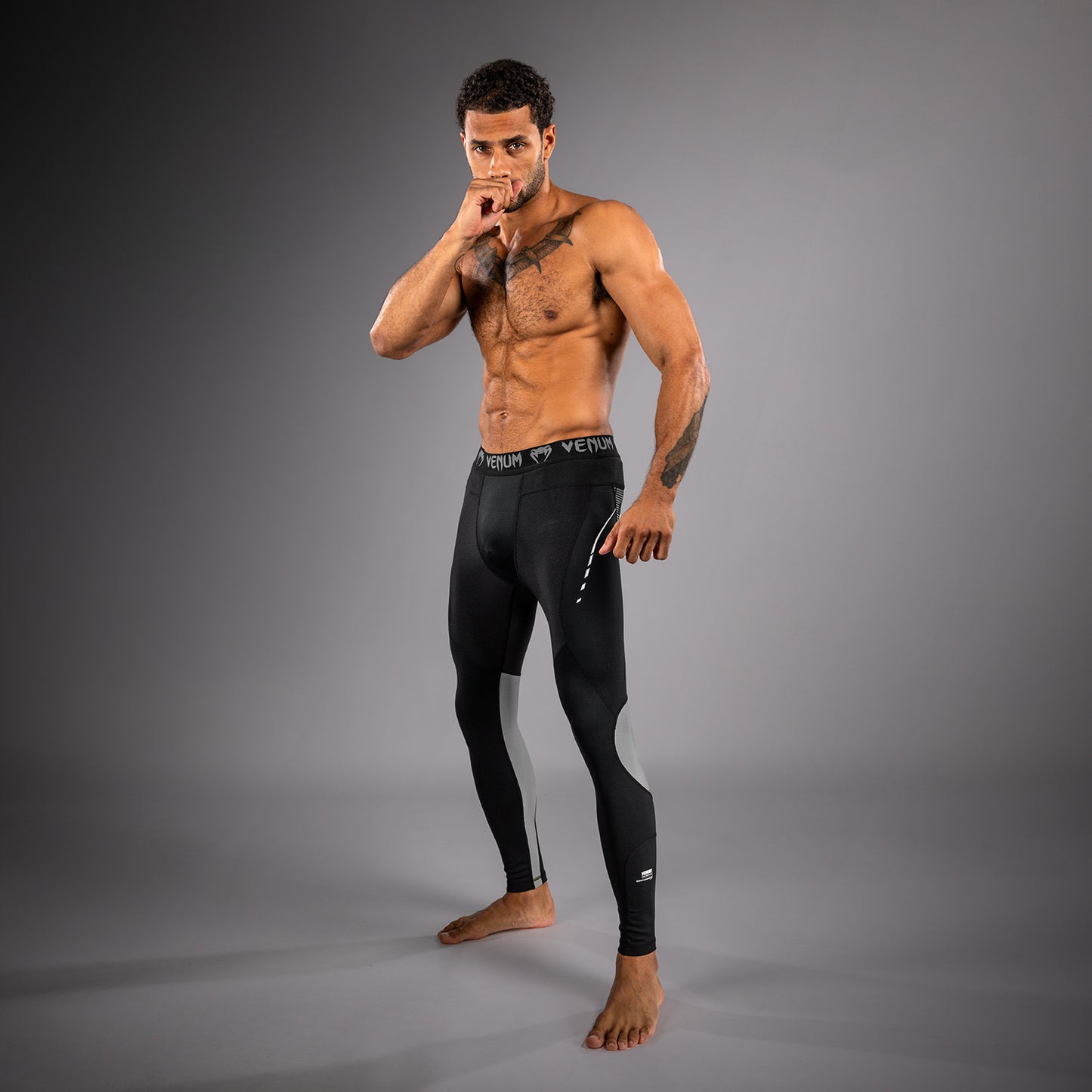 Venum Adrenaline Spats - Black/Silver Grey