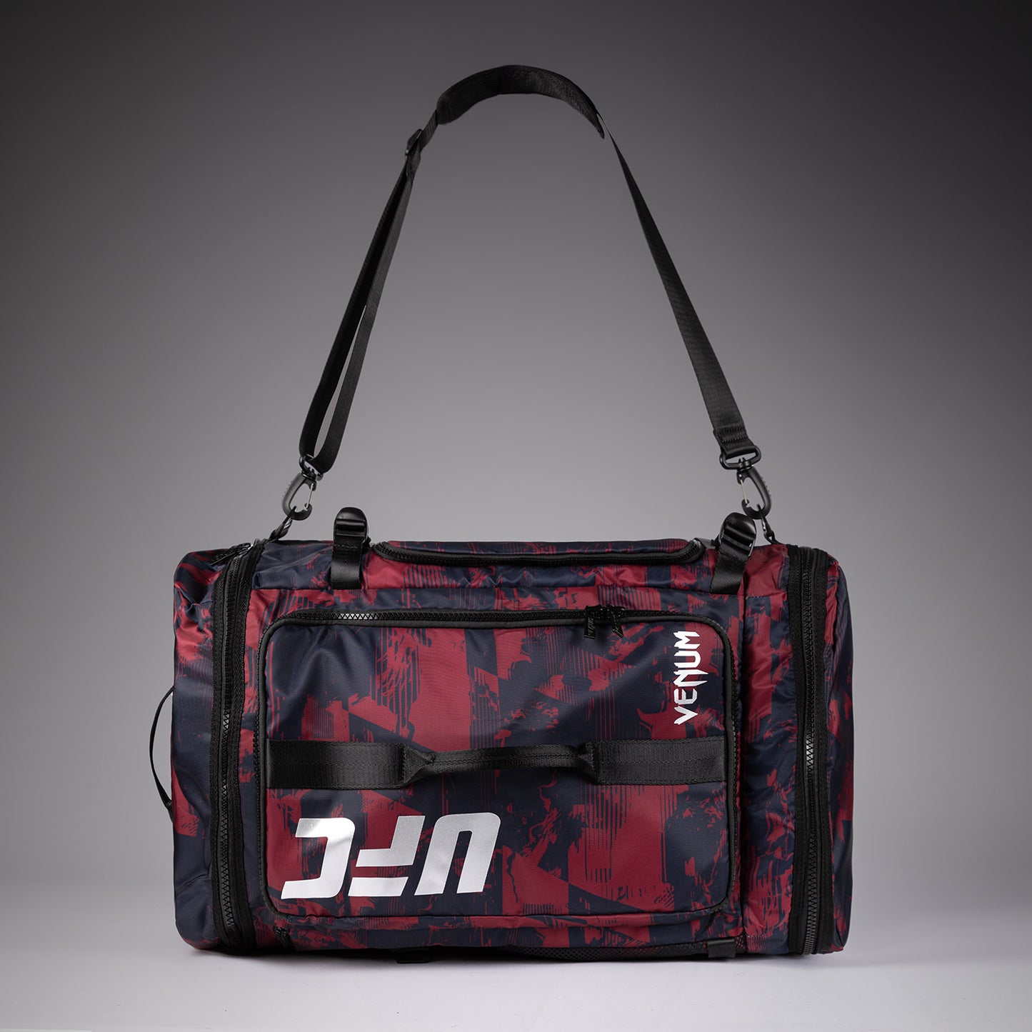 UFC Zenith by Venum Fight Week Sports Bags Navy Blue/Burgundy/Silver Personalized