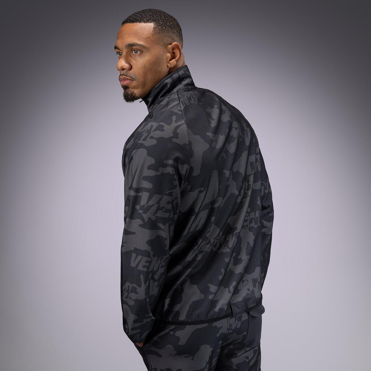 Venum Trooper Men's Half-Zip Jacket - Black/Dark Charcoal