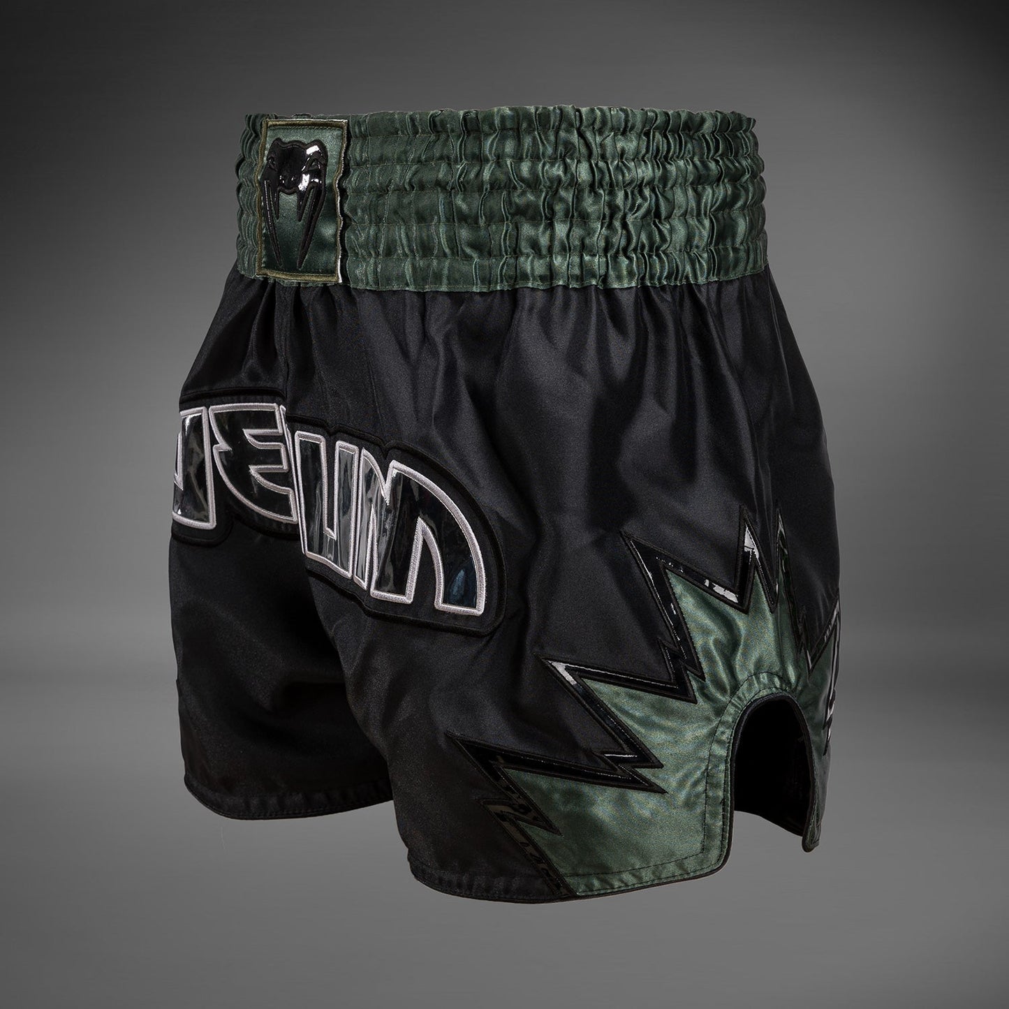 Venum Inferno Muay Thai Shorts - Deep Black/Khaki