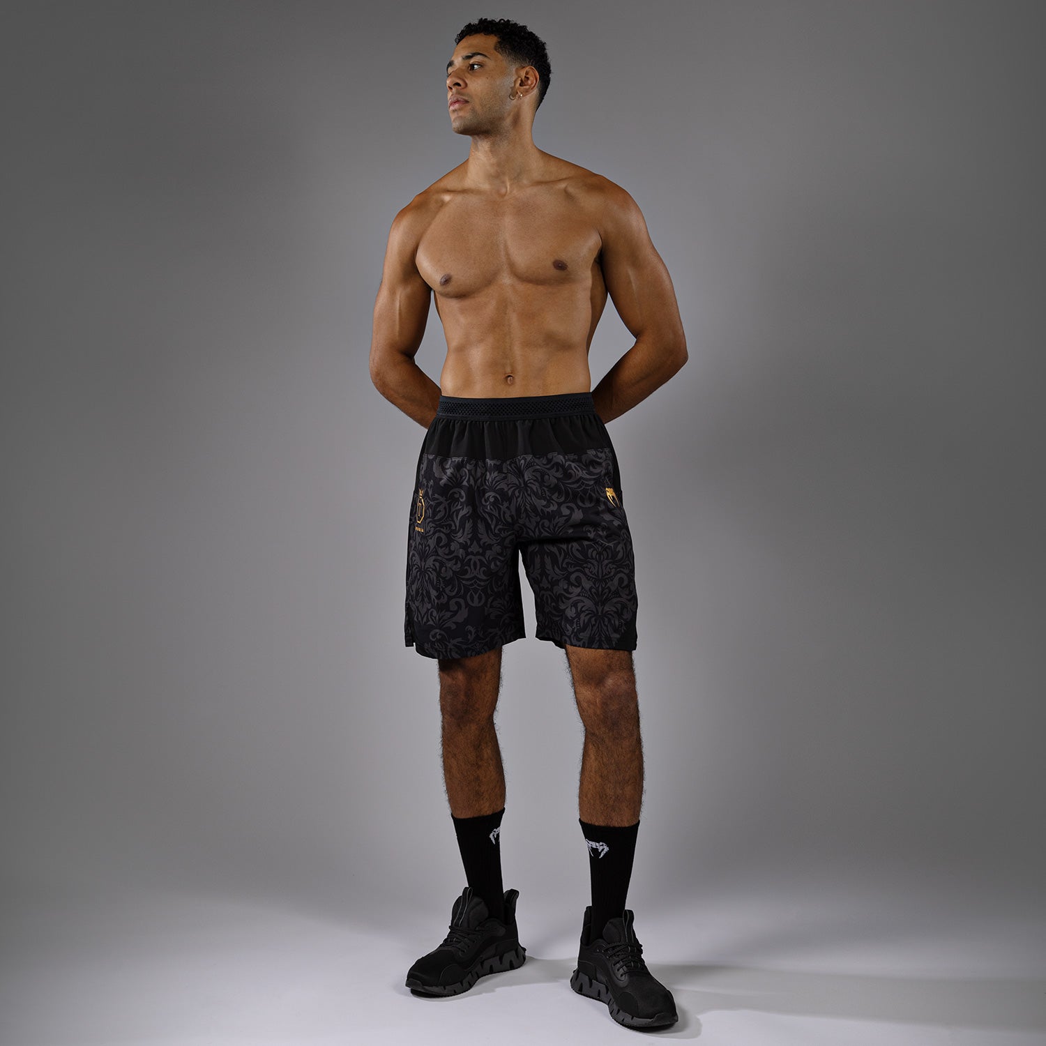 Venum x Topuria Unmatched Edition Training Shorts - Black/Gold - Venum