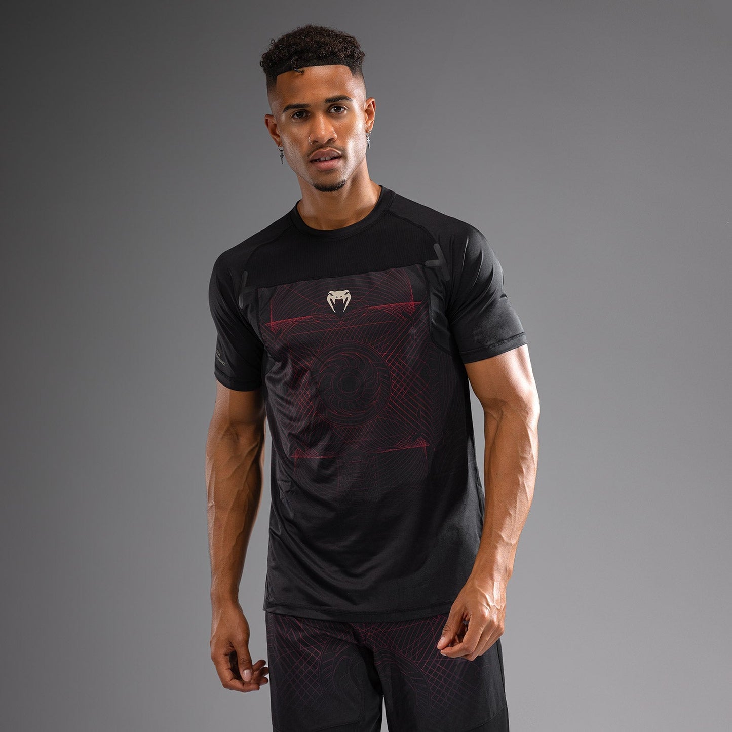 Venum G-Fit Air Men's Dry-Tech T-Shirt - Deep Black / Fire Red