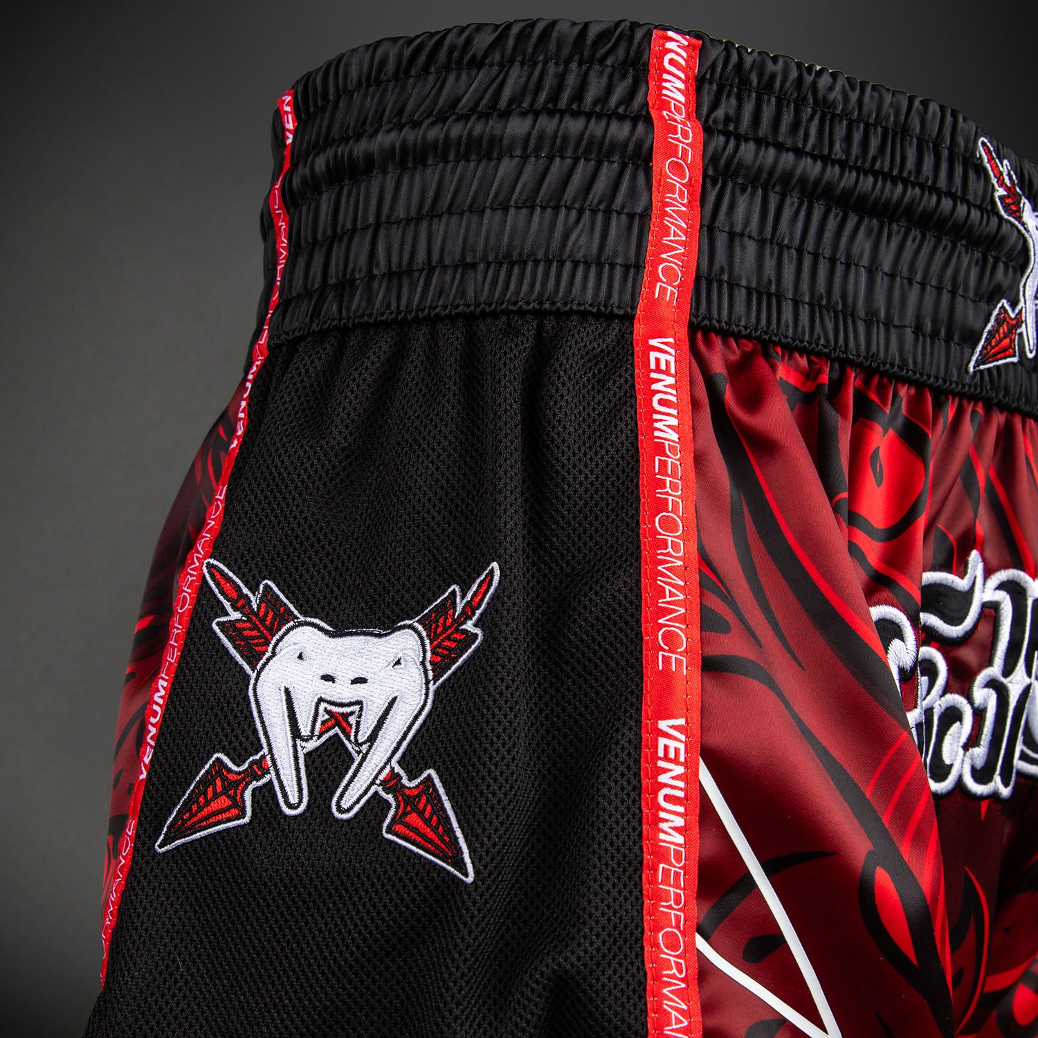 Venum Wolf Atak Muay Thai Shorts - Black/Red - Venum