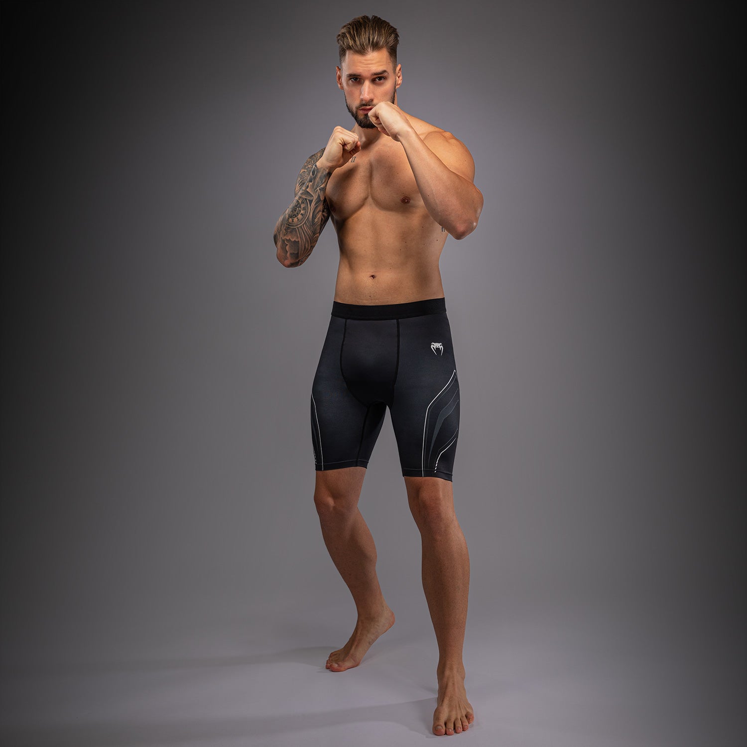 Venum Streamline Vale Tudo Shorts - Black/White  product-type_Compression shorts Venum