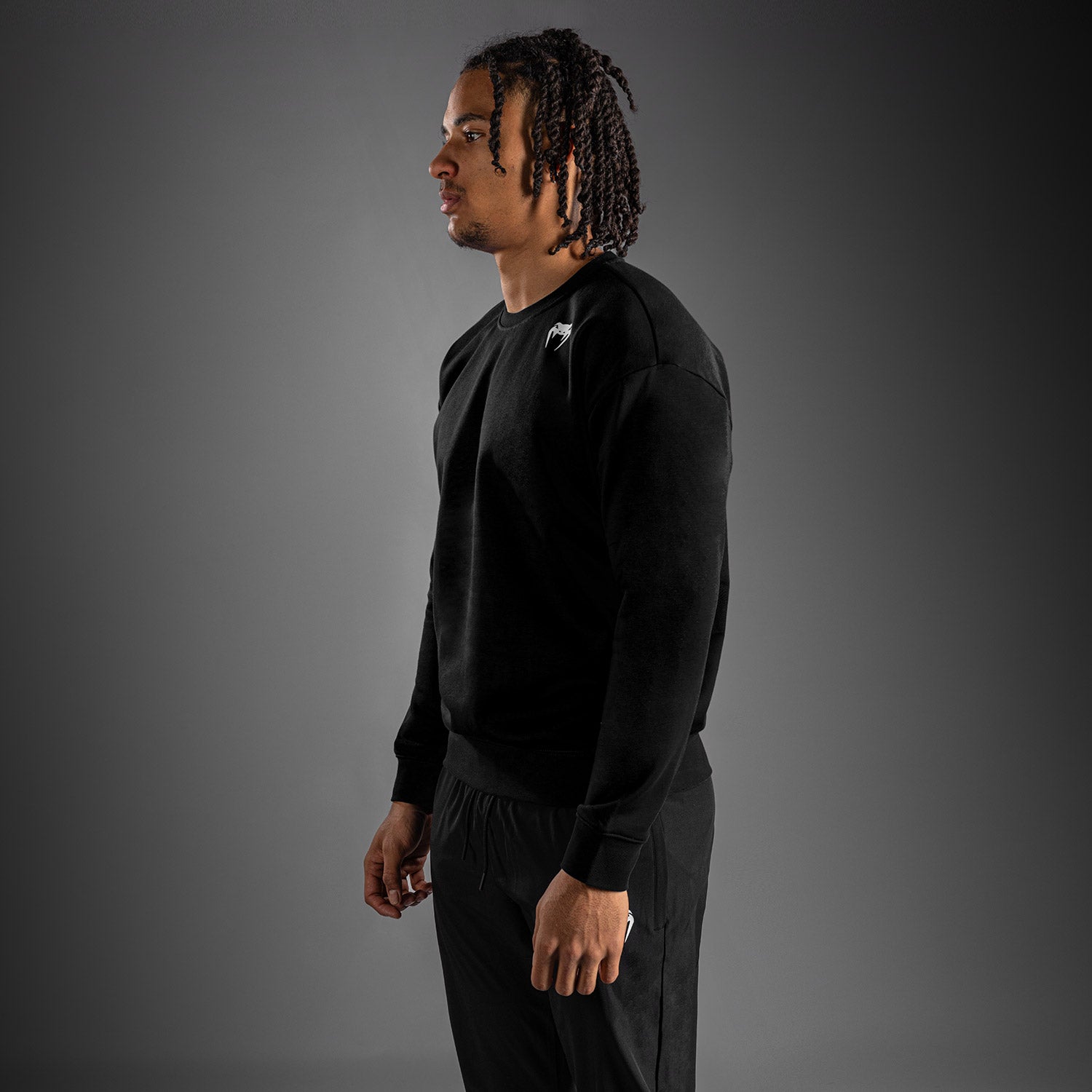 Venum Lineup Fleece Crew - Black/White  product-type_Sweatshirts Venum