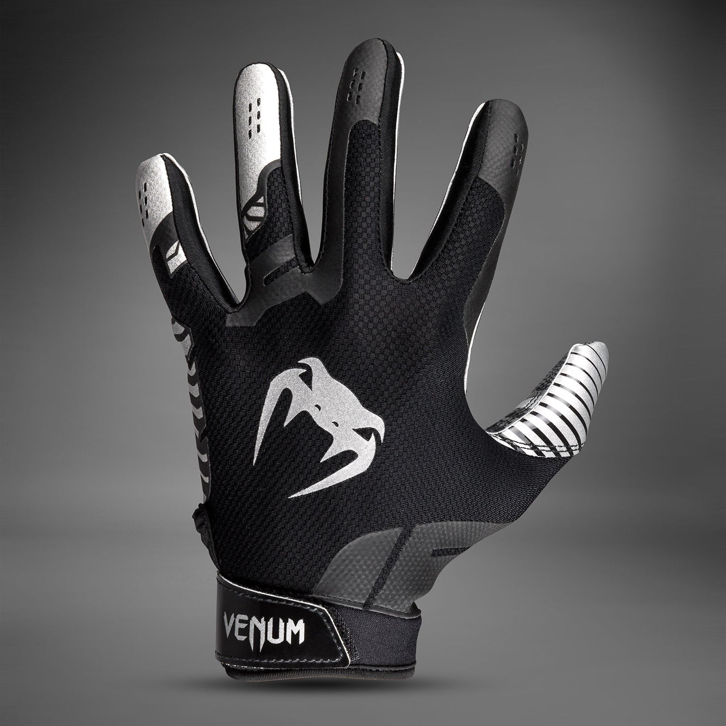 Venum Elite Football Gloves - Black/Silver