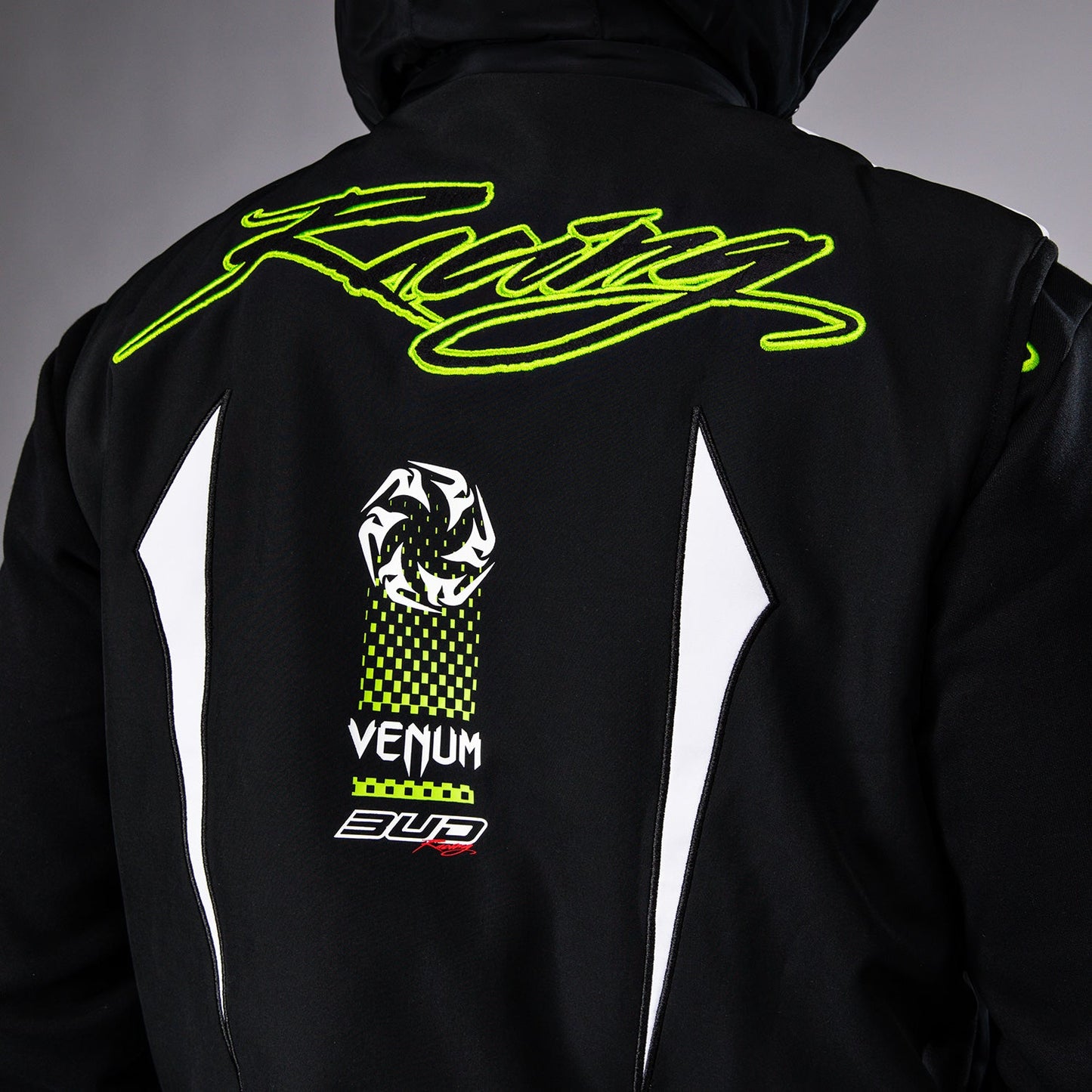 Venum x Bud Racing Down Jacket - Black/White/Lime Green