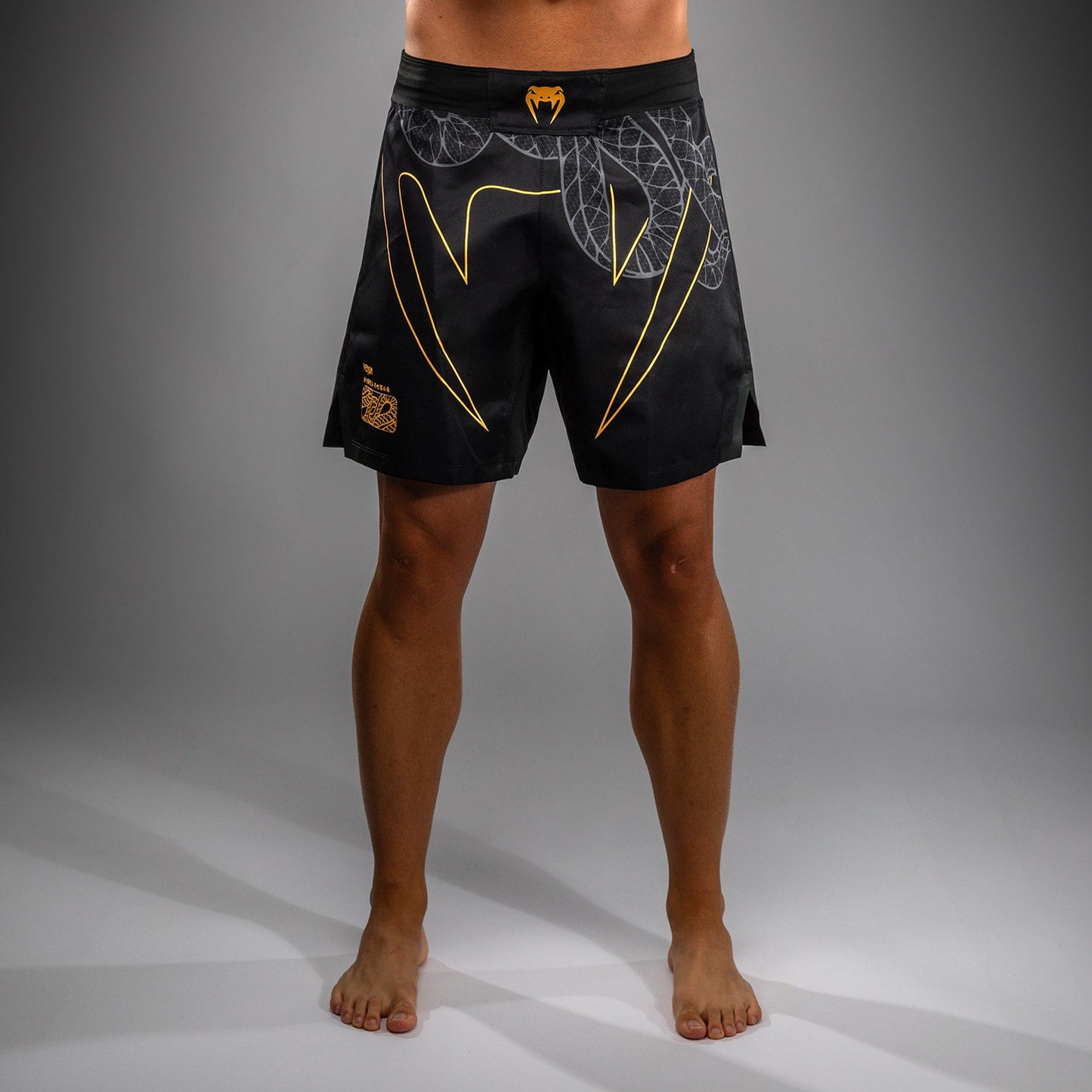 Venum Serpenti Fight Shorts - Black/Silver/Gold