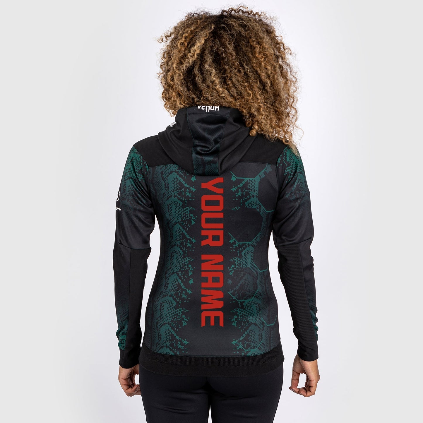 UFC Adrenaline by Venum  Personalized Authentic Fight Night Women’s Walkout Hoodie - Emerald Edition - Green/Black