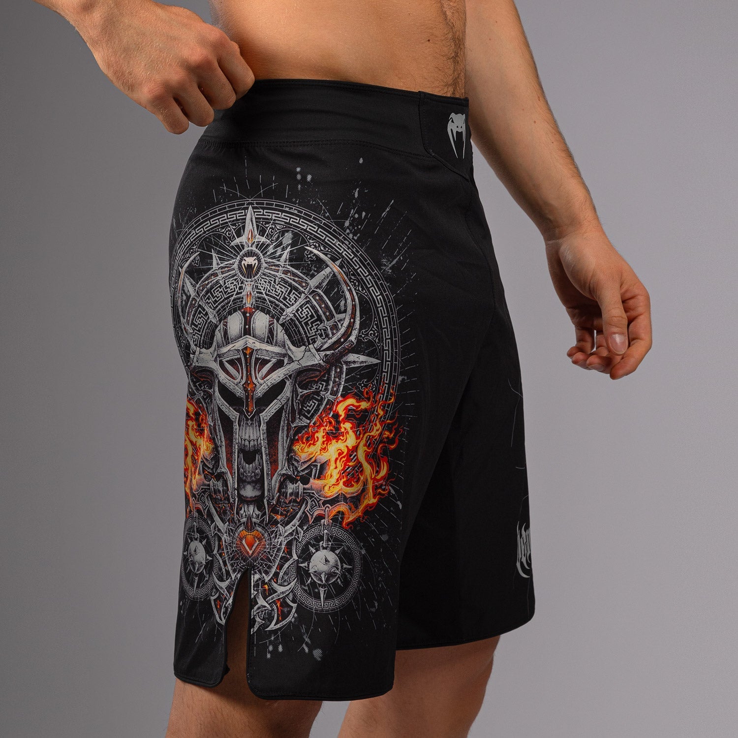 Venum Gladiator 5.0 Men's Fight Shorts - Black/Silver - Venum