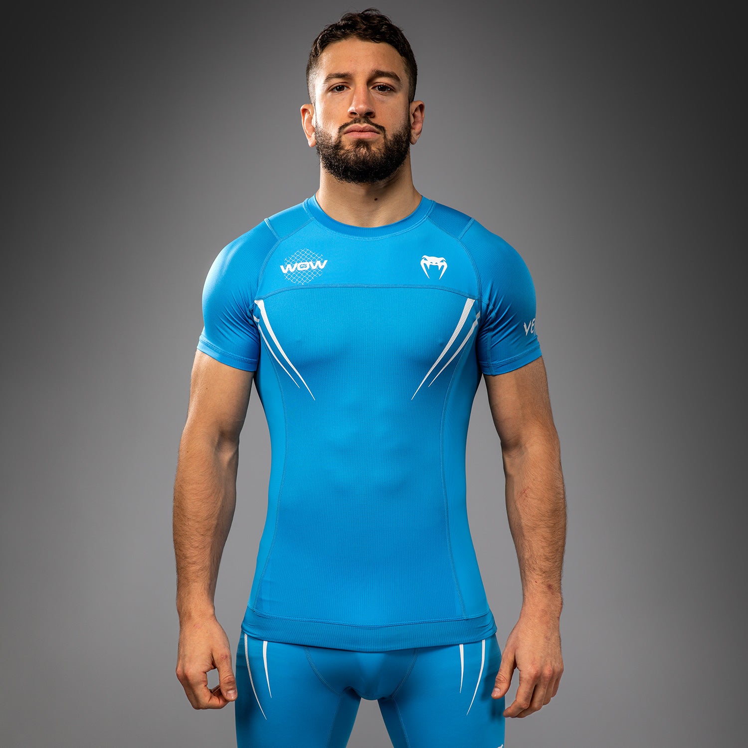 Venum x WOW FC Short Sleeve Rashguard - Pacific Blue - Venum