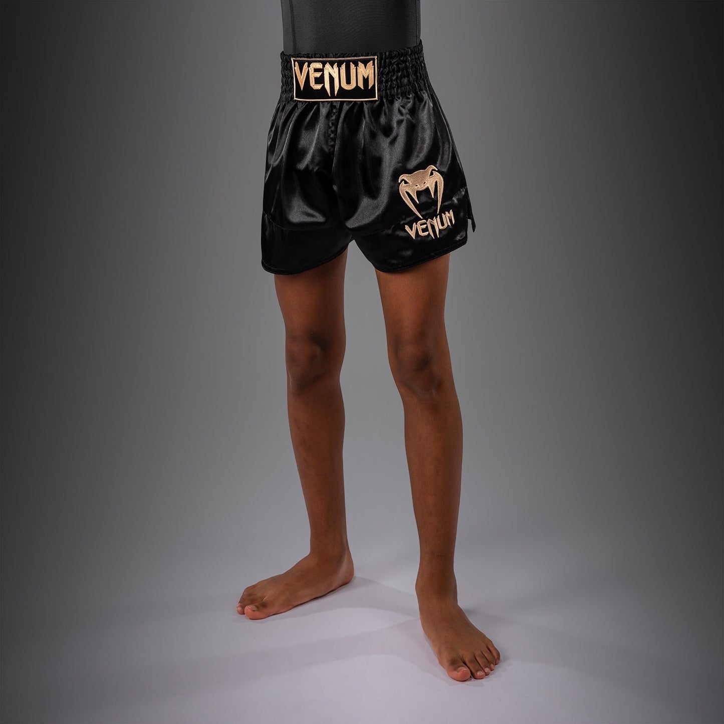 Venum Classic Muay Thai Shorts for Kids - Black/Gold  product-type_Muay Thai Shorts Venum
