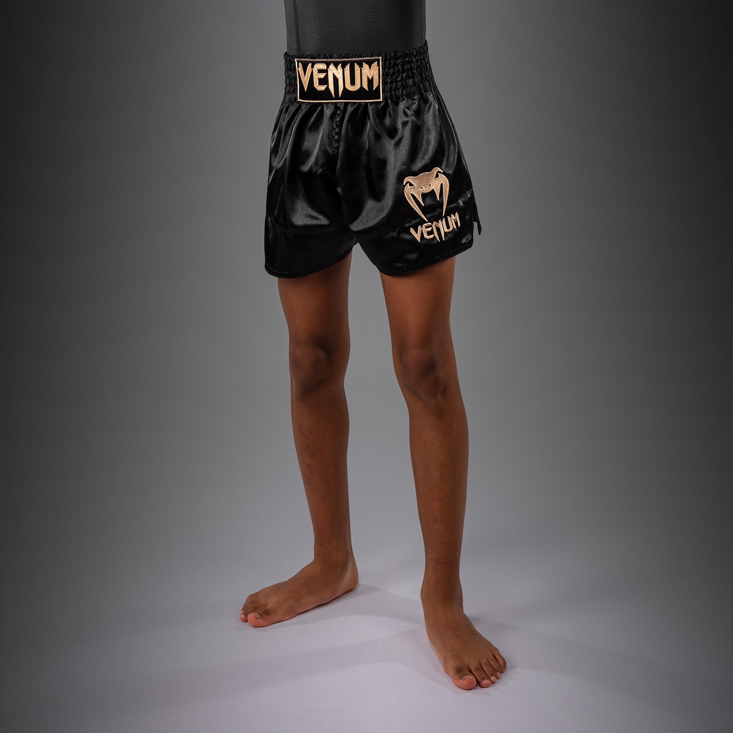 Venum Classic Muay Thai Shorts for Kids - Black/Gold  product-type_Muay Thai Shorts Venum