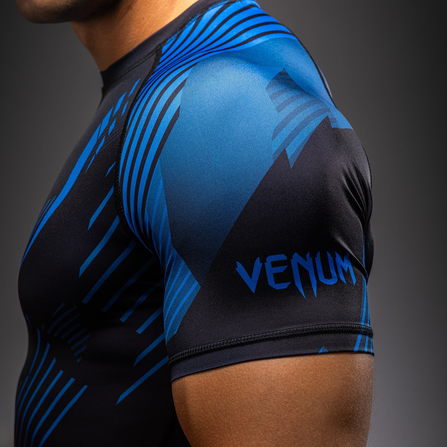 Venum No-Gi 6.0 Short Sleeve Rashguard - Black/Blue  product-type_Compression T-Shirts Venum