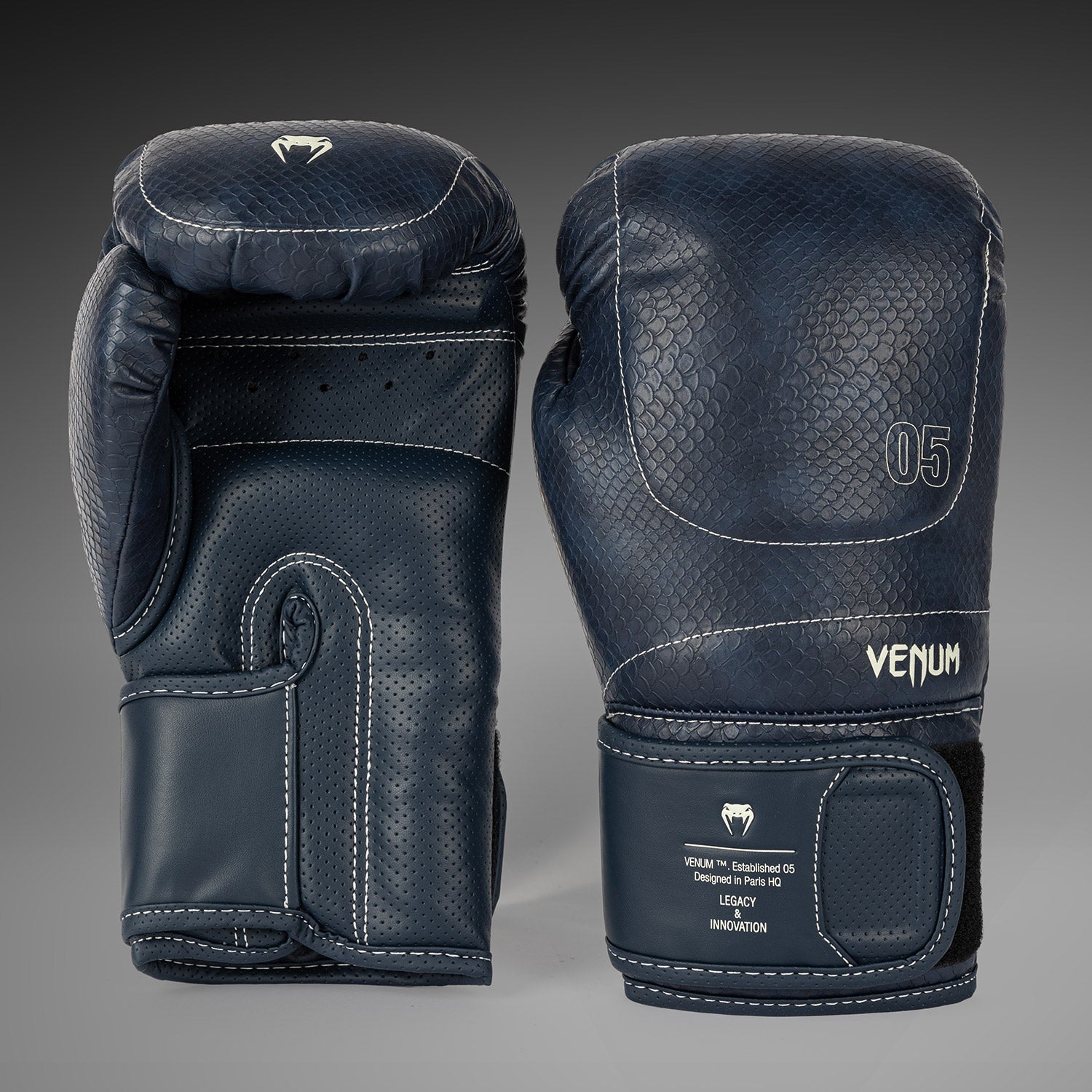 Venum Impact Evo Scales Boxing Gloves - Midnight Blue - Venum