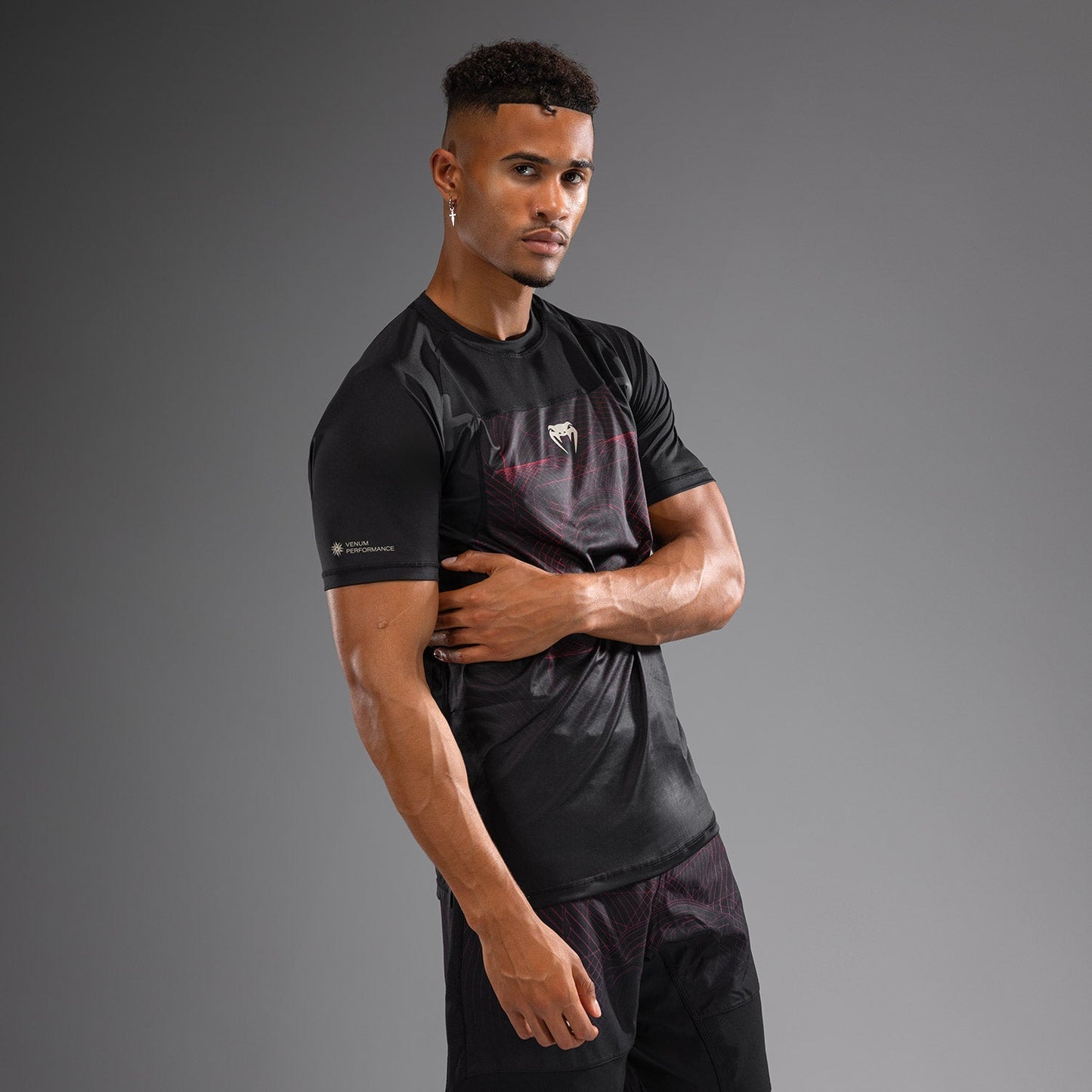 Venum G-Fit Air Men's Dry-Tech T-Shirt - Deep Black / Fire Red