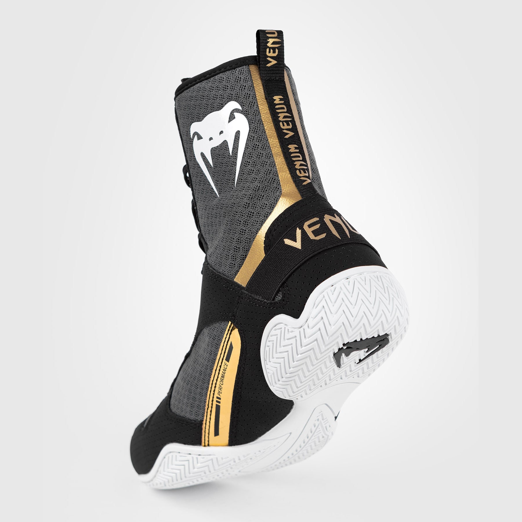 Venum Elite Boxing Shoes - Black/White/Gold - Venum
