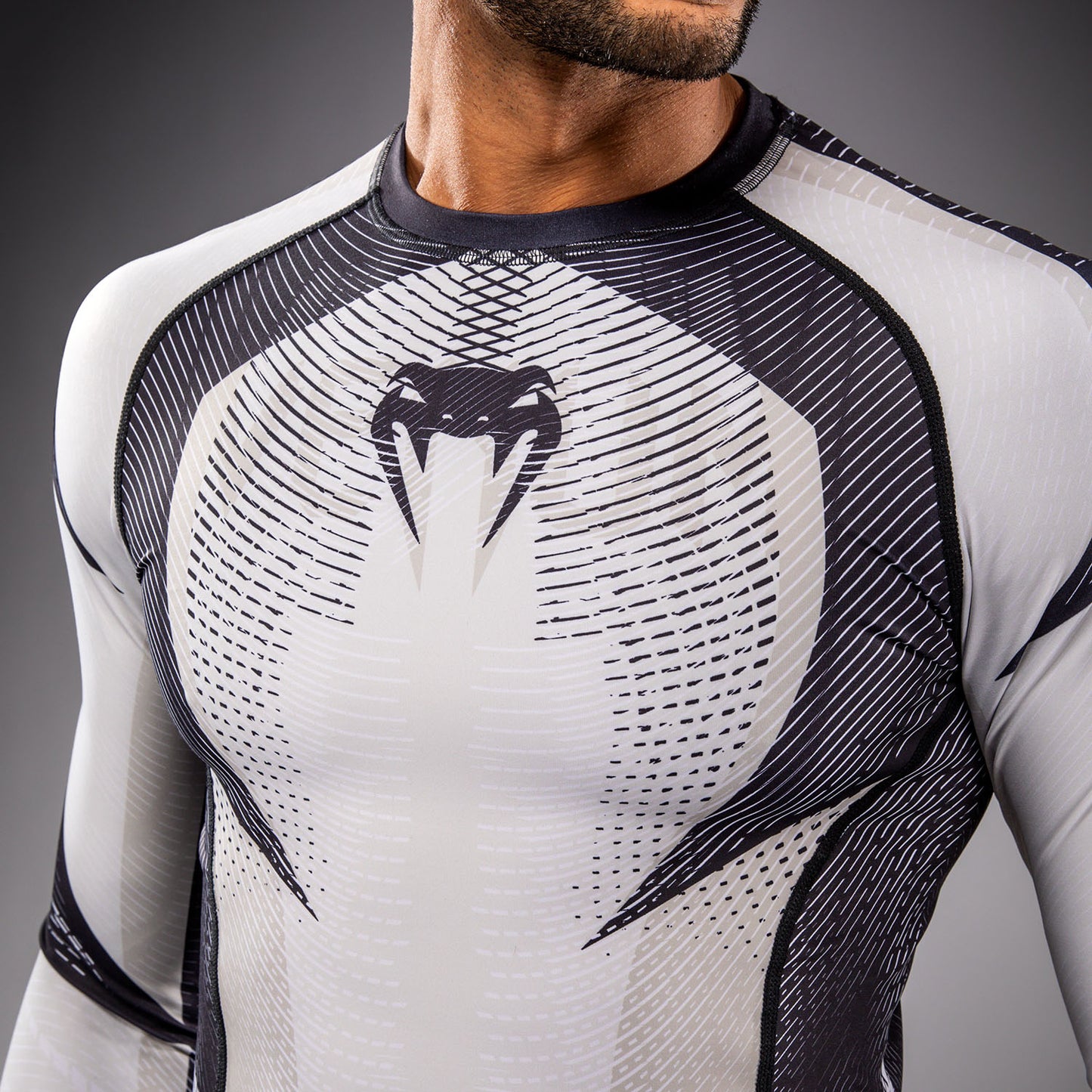 Venum Galactic 3.0 Long Sleeve Rashguard - Off-White/Black  product-type_Compression T-Shirts Venum