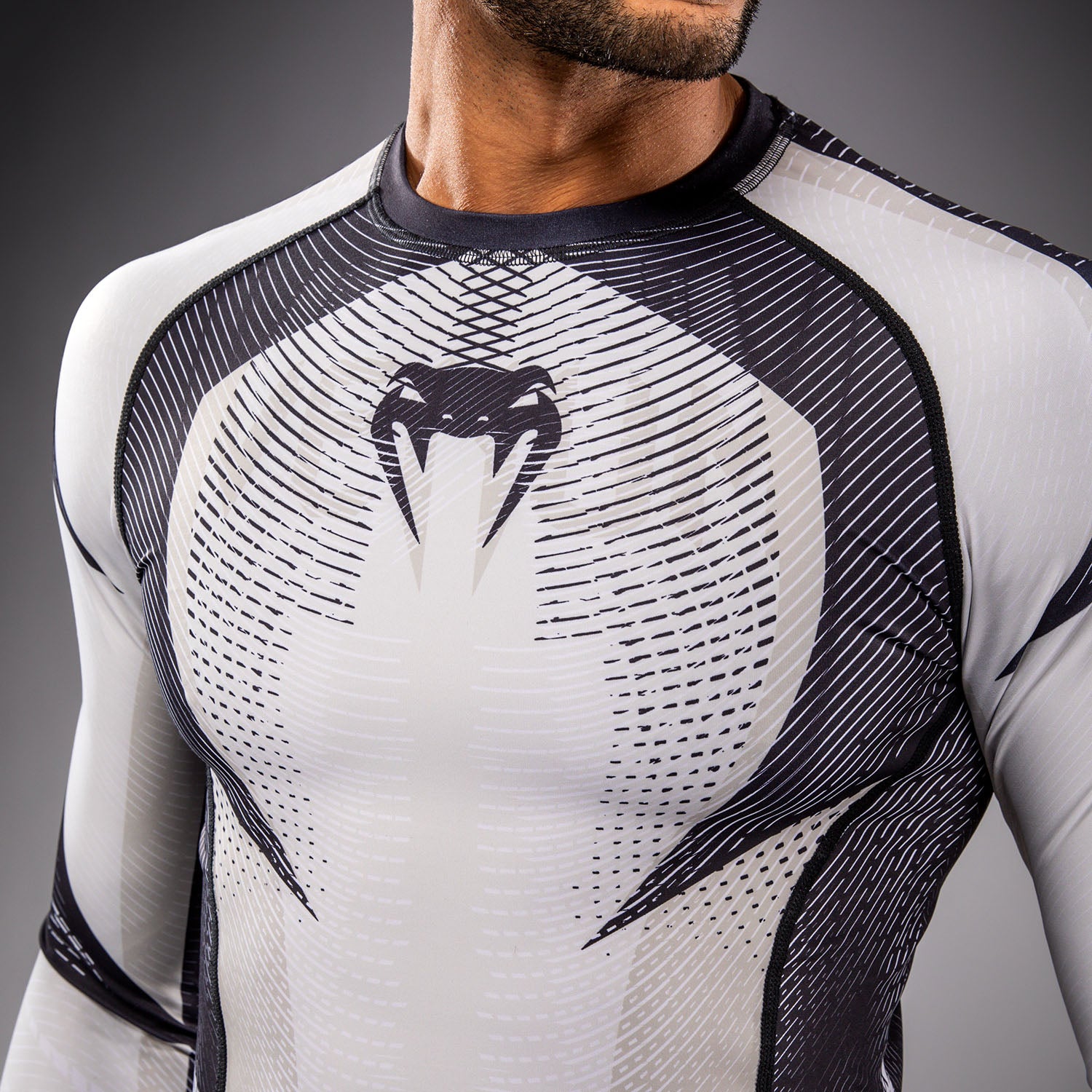 Venum Galactic 3.0 Long Sleeve Rashguard - Off-White/Black  product-type_Compression T-Shirts Venum