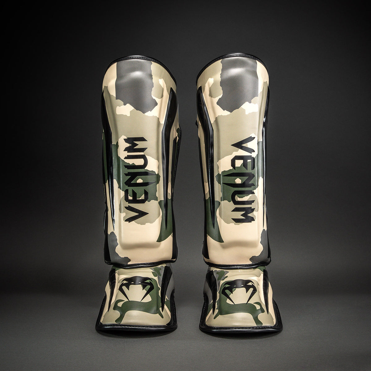 Venum Elite Camo Shin Guards - Khaki/ Off-White