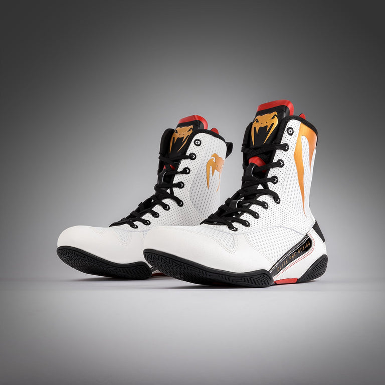 Venum Elite Boxing Shoes - Black/White/Gold - Venum