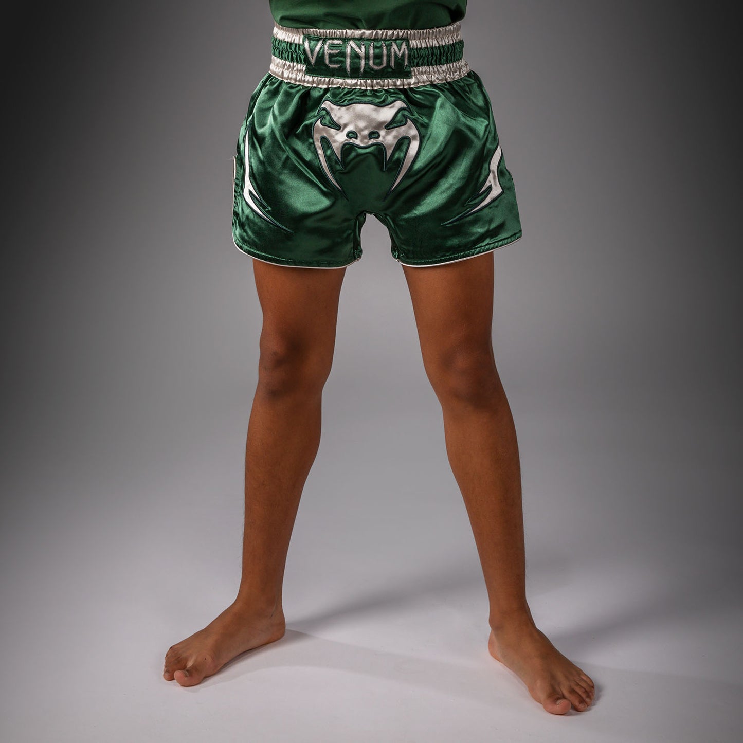 Venum Inferno Muay Thai Shorts - Forest Green/ Off White  product-type_Muay Thai Shorts Venum