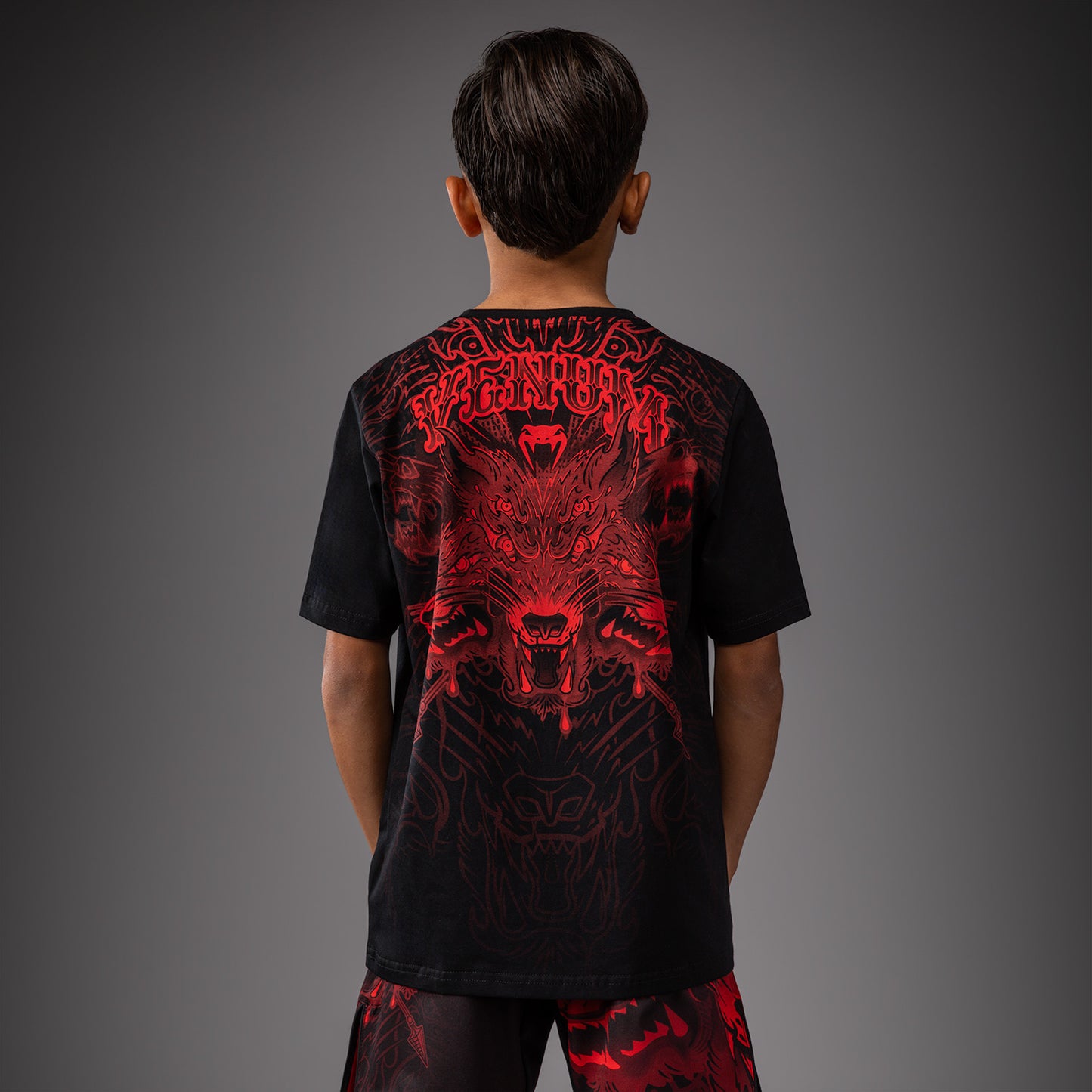 Venum Wolf Atak Kids T-Shirt - Black/Red  product-type_T-Shirts Venum