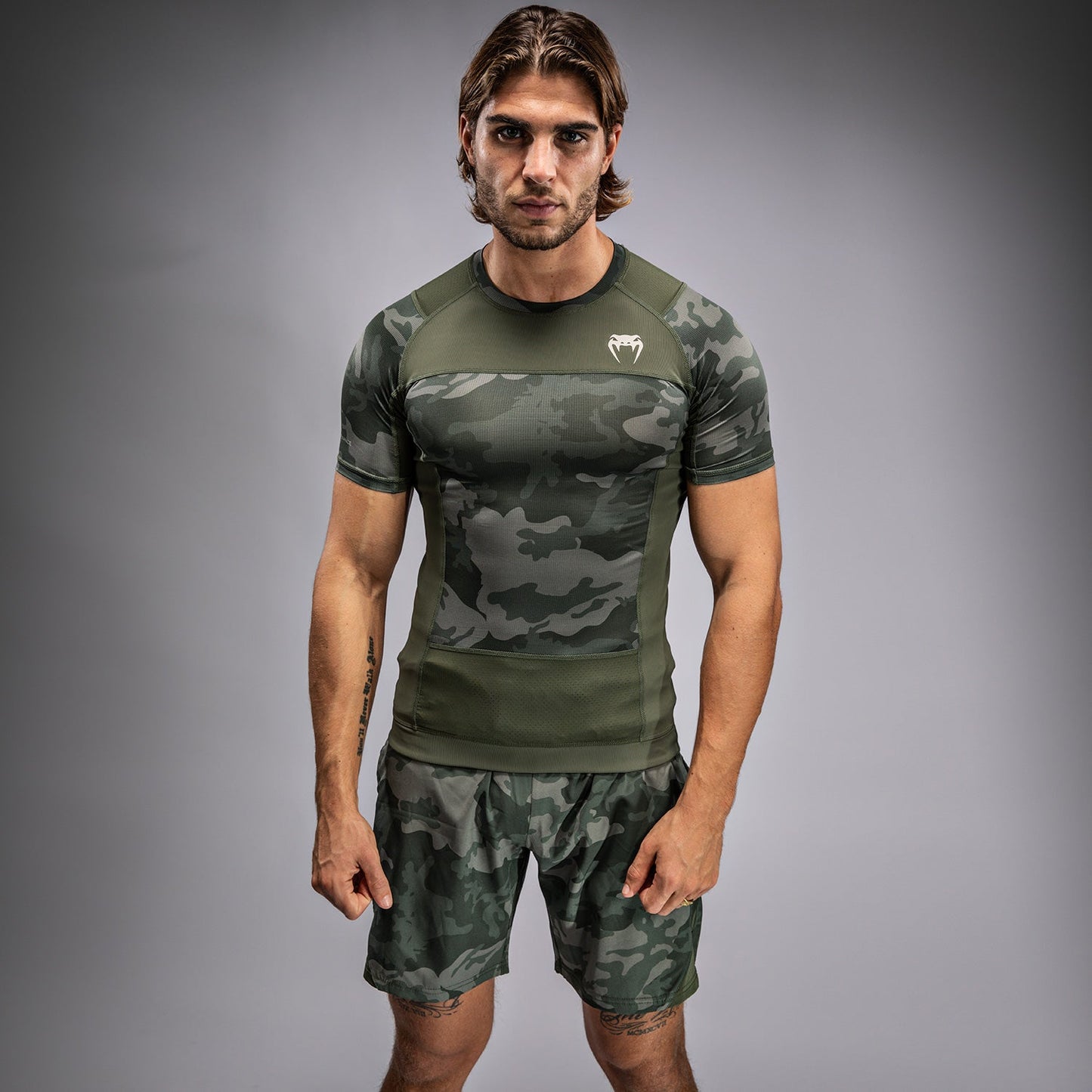 Venum G-Fit Air Men's Short Sleeve Rashguard - Army Camo