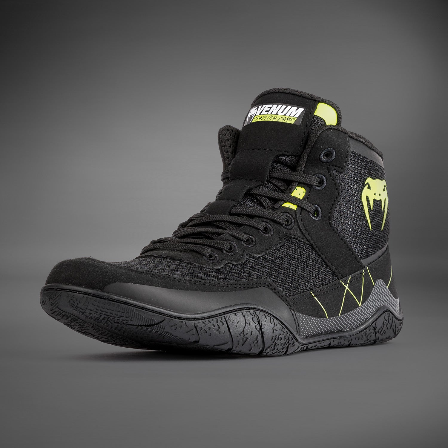 Venum Training Camp 4.0 Wrestling Shoes - Black/Neon Green - Venum