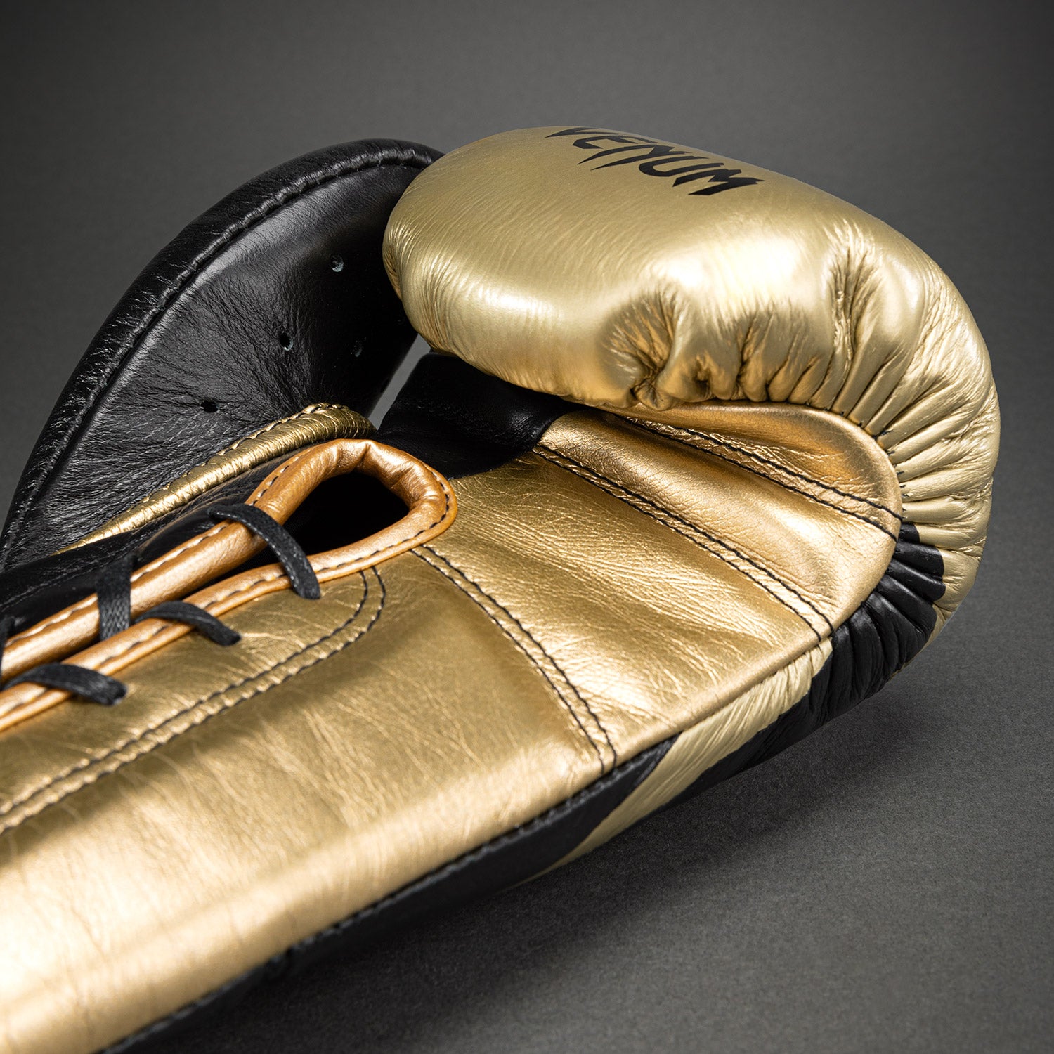 Venum Hammer Pro Boxing Gloves with Laces - Black/Gold - Venum