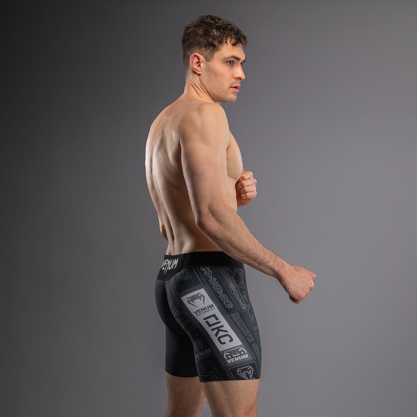 Karate Combat by Venum Vale Tudo Shorts - Black/Grey  product-type_Compression shorts Venum